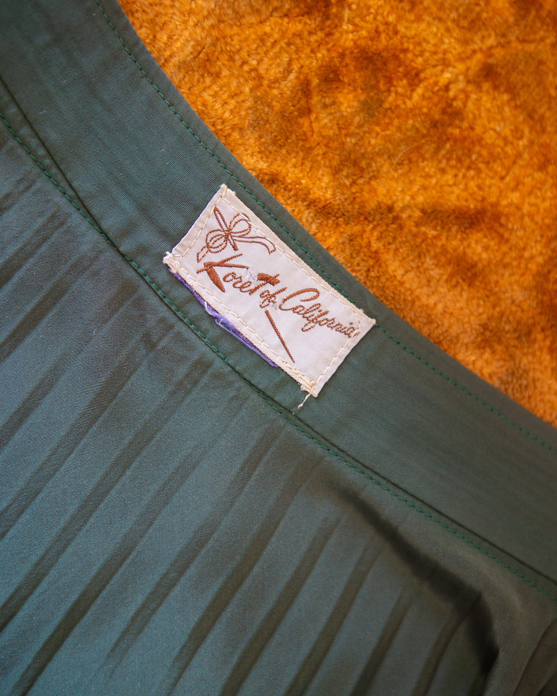 50s Green "tubinyl" Pleated Skirt By Koret of California - Image 3