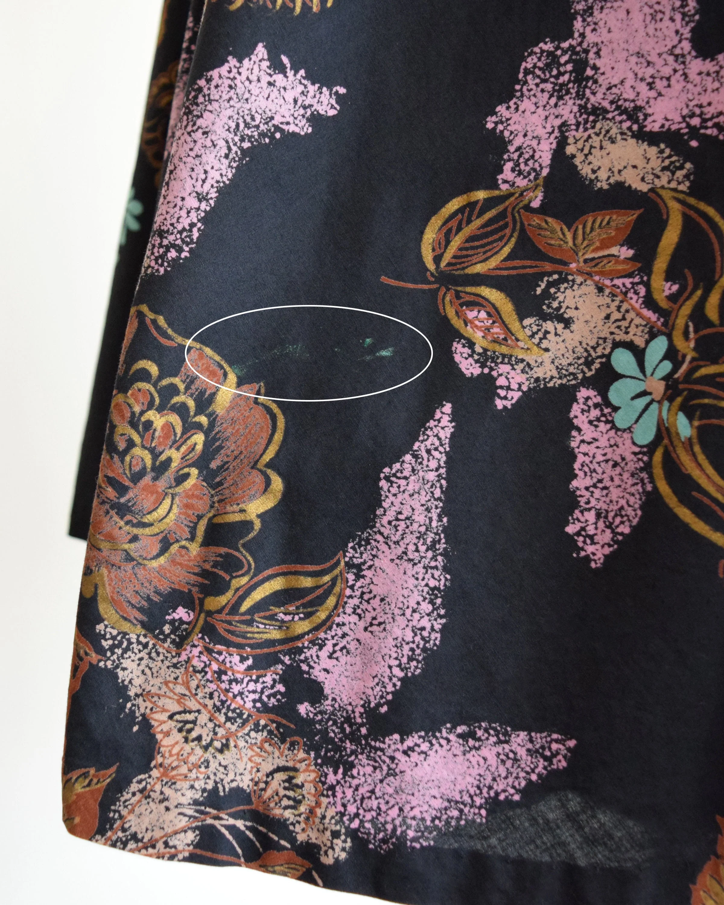 50s Halter Dress Vintage 50s Dress, Black Floral Metallic Cotton Fit and Flare Dress, Xs - Image 8