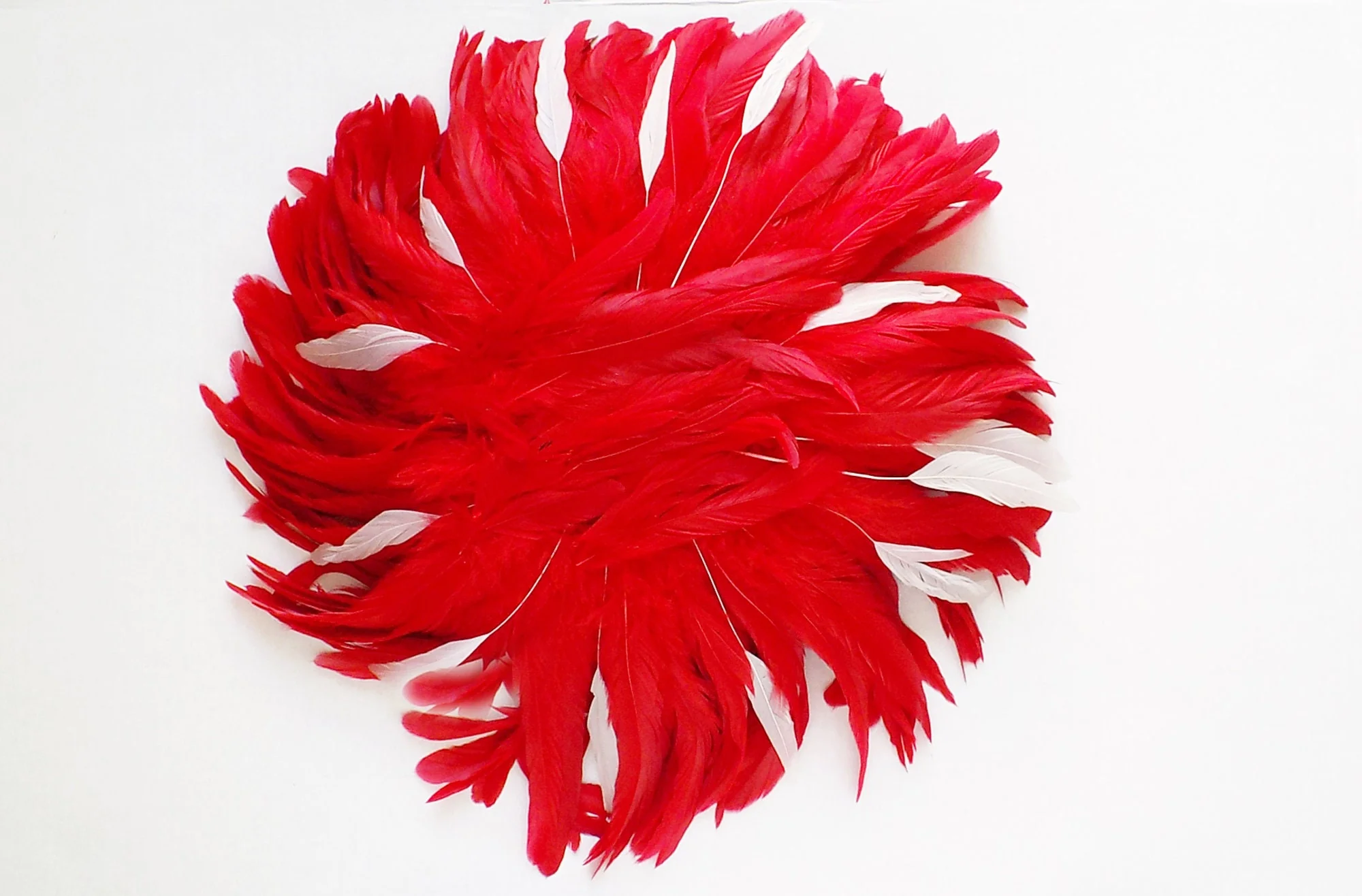 50s Hat Adorned with Las Vegas Show Girl Feathers 60s Vegas Strip Magic Show Red and White 22. 5 Size Wire Grips - Image 5