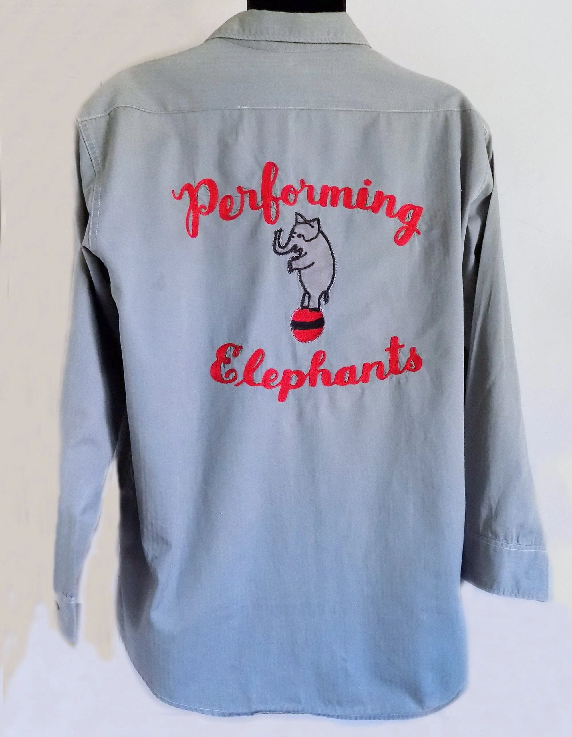 50s Holy Grail Circus Elephant Work Shirt From The Circus Performing Elephants Topps Work Shirt Rochester by Wrangler - Image 3