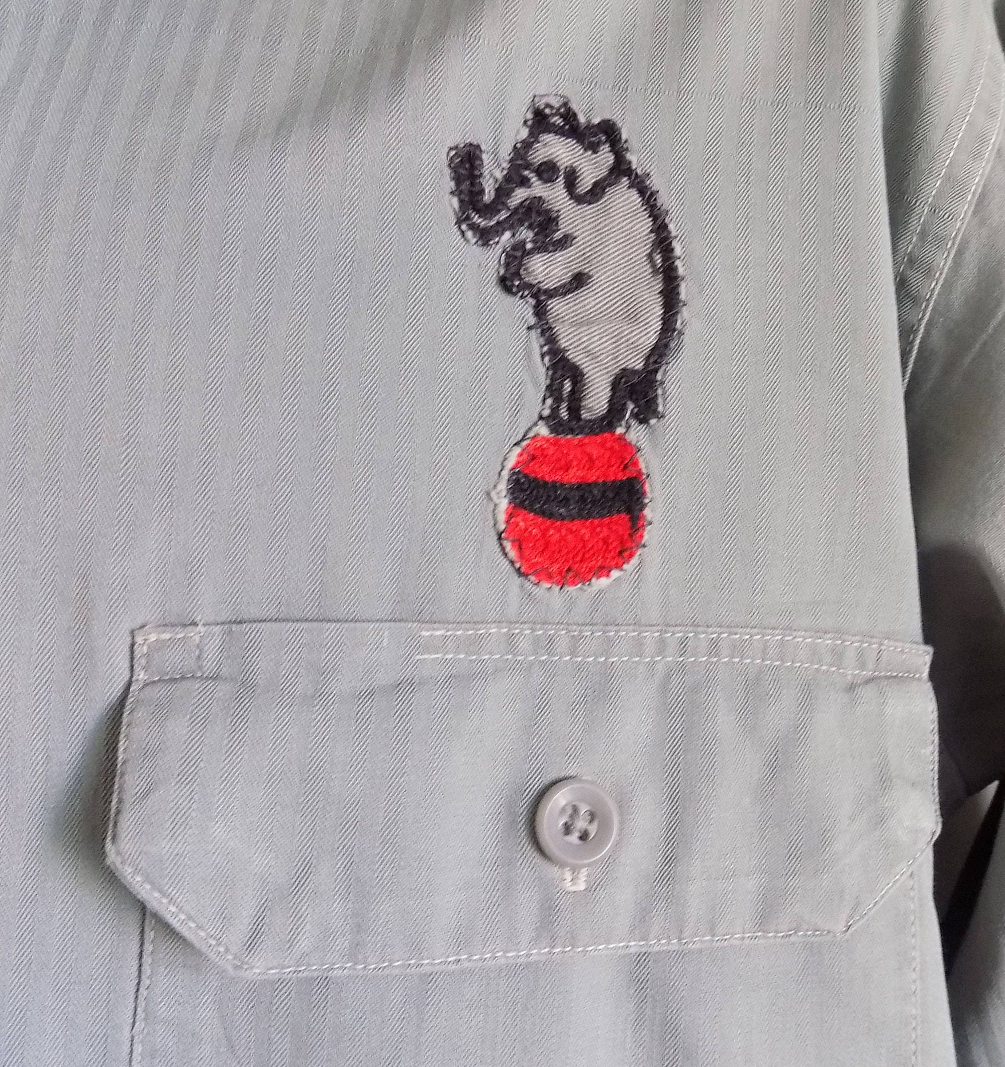 50s Holy Grail Circus Elephant Work Shirt From The Circus Performing Elephants Topps Work Shirt Rochester by Wrangler - Image 5