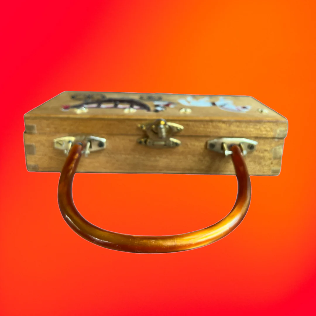 50s Horse Carraige Stars Wooden Box Handbag Purse By Gary Gail - Image 5