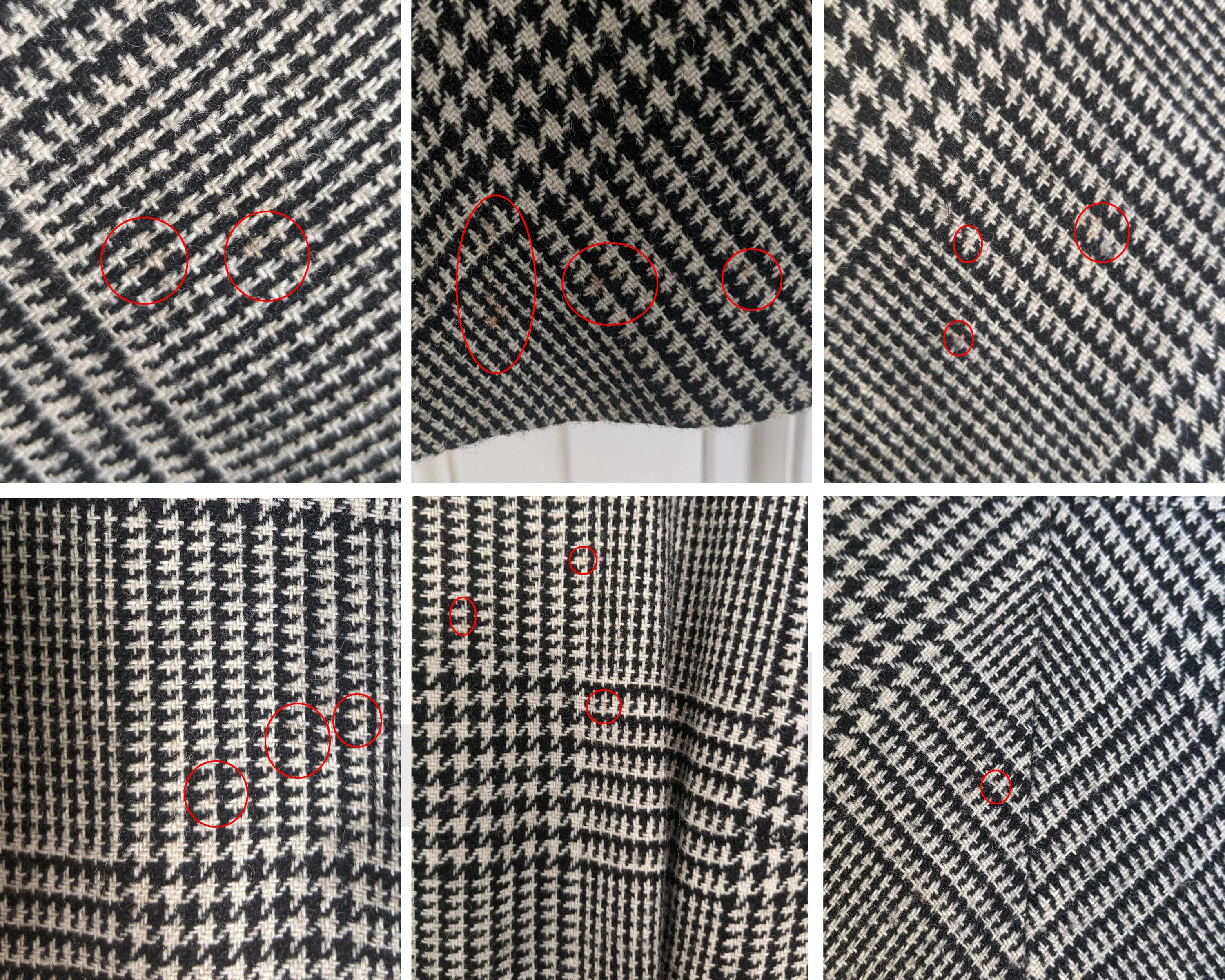 50s Houndstooth Dress Vintage 60s Dress, Black and White Plaid Wool Dress with Red Pockets, Small - As Is by ILGWU - Image 8