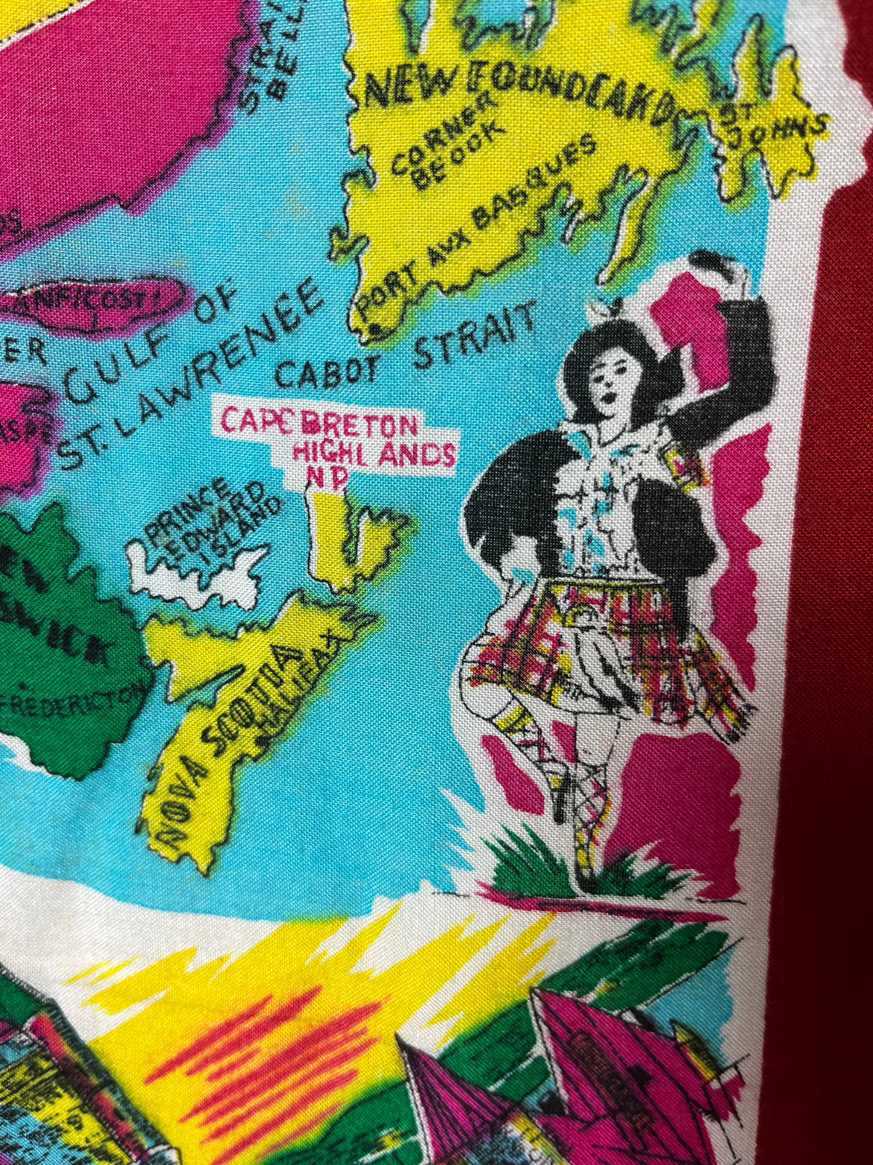 50s Huge Canada Souvenir Rayon Scarf - Image 3