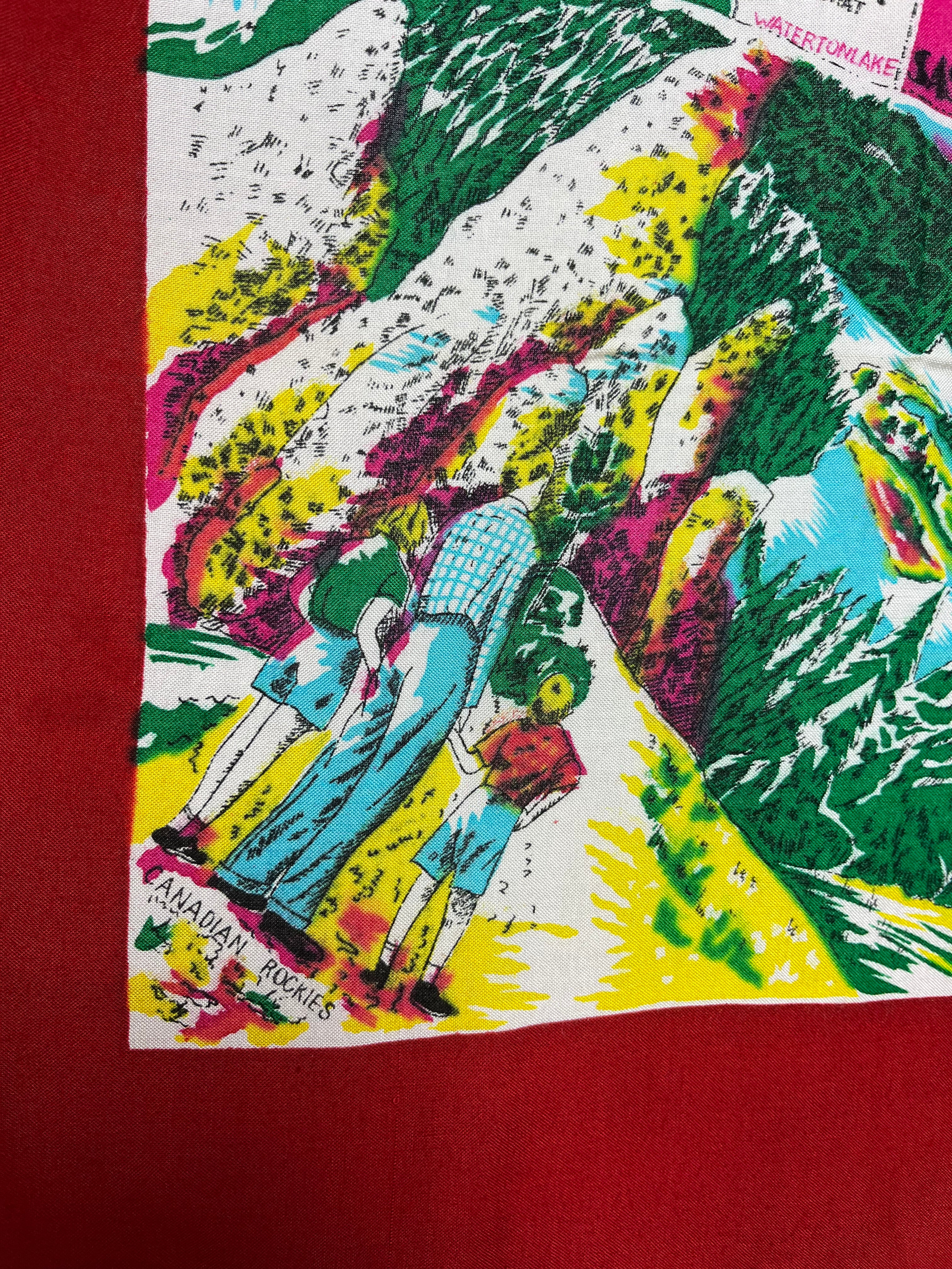 50s Huge Canada Souvenir Rayon Scarf - Image 4