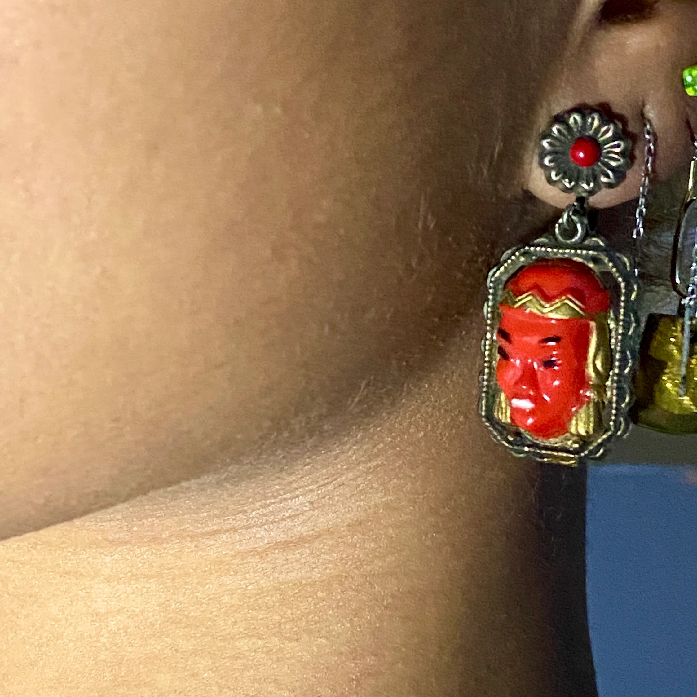50s Iconic Princess Face Earrings By Selro - Image 7
