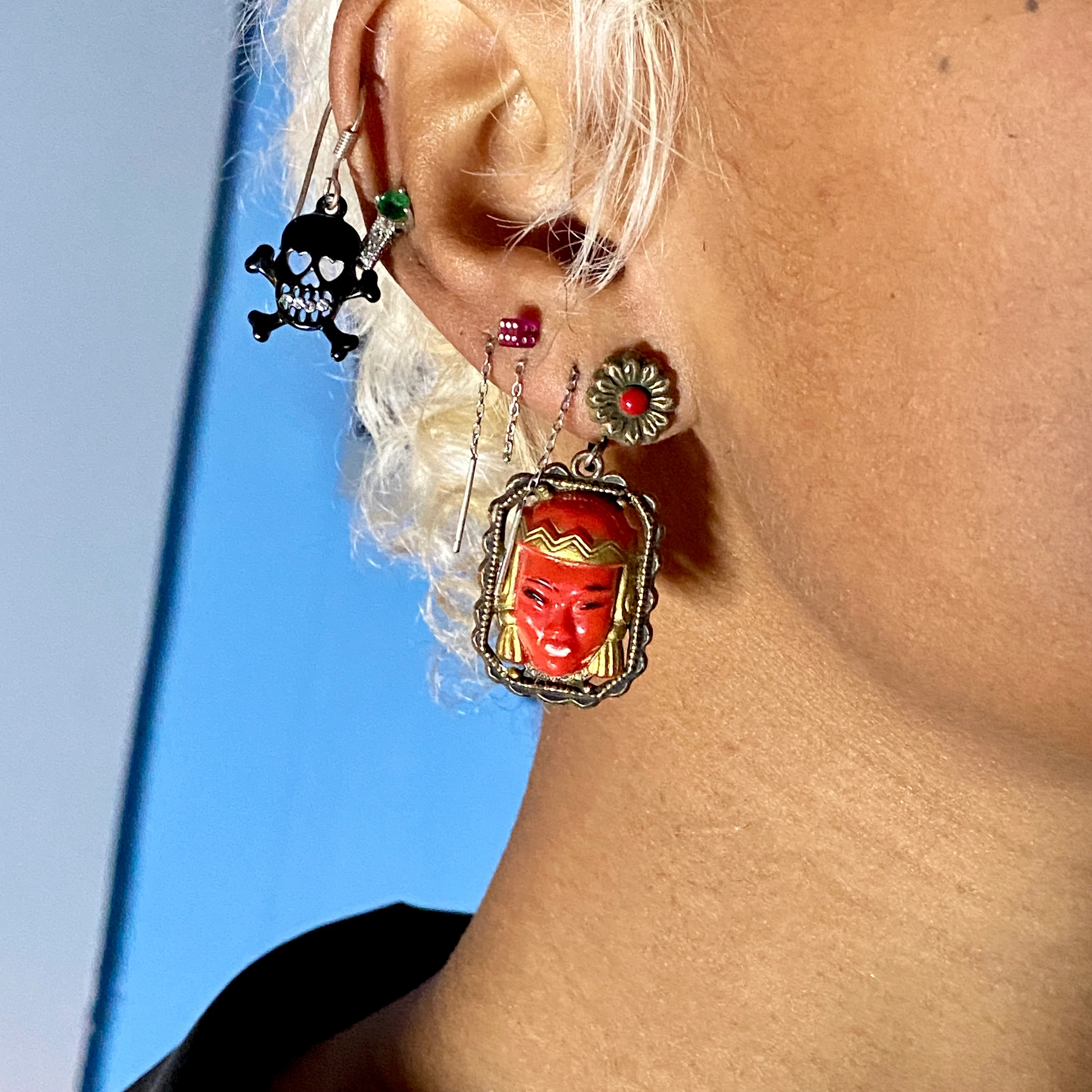50s Iconic Princess Face Earrings By Selro - Image 9