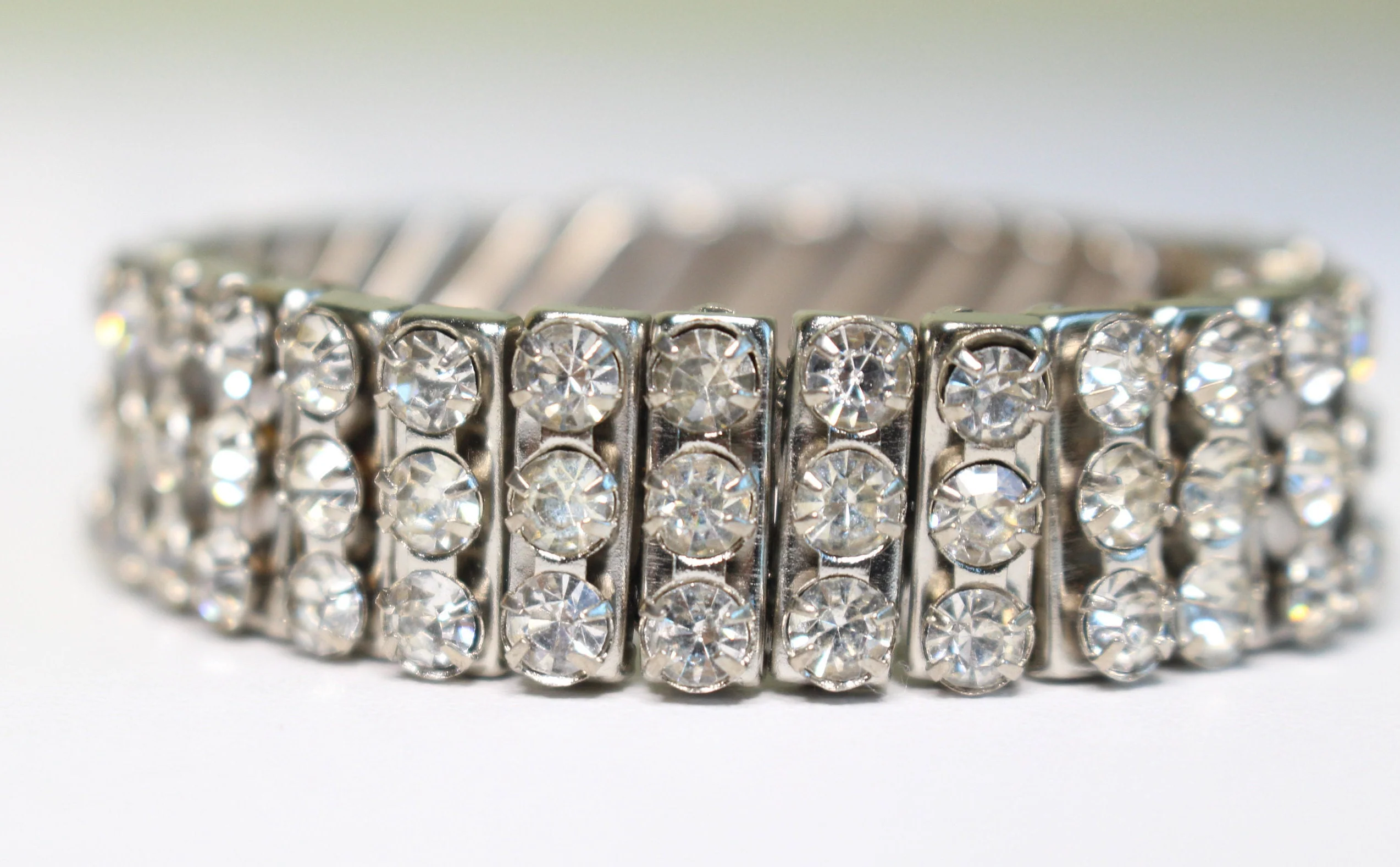 50s Icy Rhinestone Stretch Bracelet - Image 6
