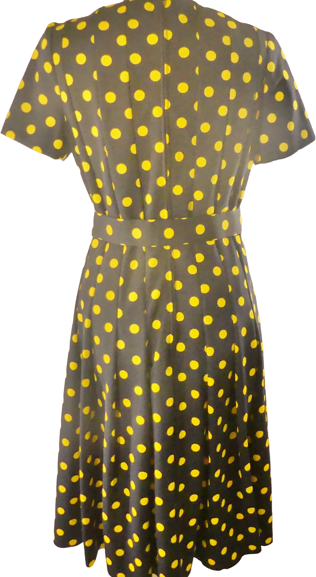 50s Impeccable Blue With Yellow Polka Dots Size 12 By Dynasty - Image 2
