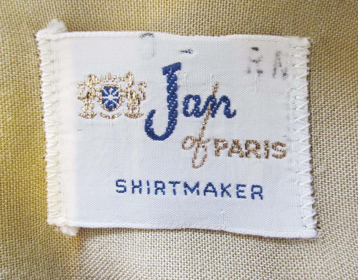50s Jan of Paris Long Sleeved Shirt Gold with Brown Embroidery by Jan Of Paris - Image 3