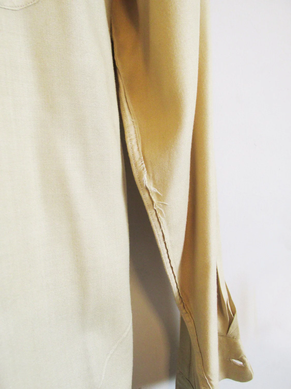 50s Jan of Paris Long Sleeved Shirt Gold with Brown Embroidery by Jan Of Paris - Image 4