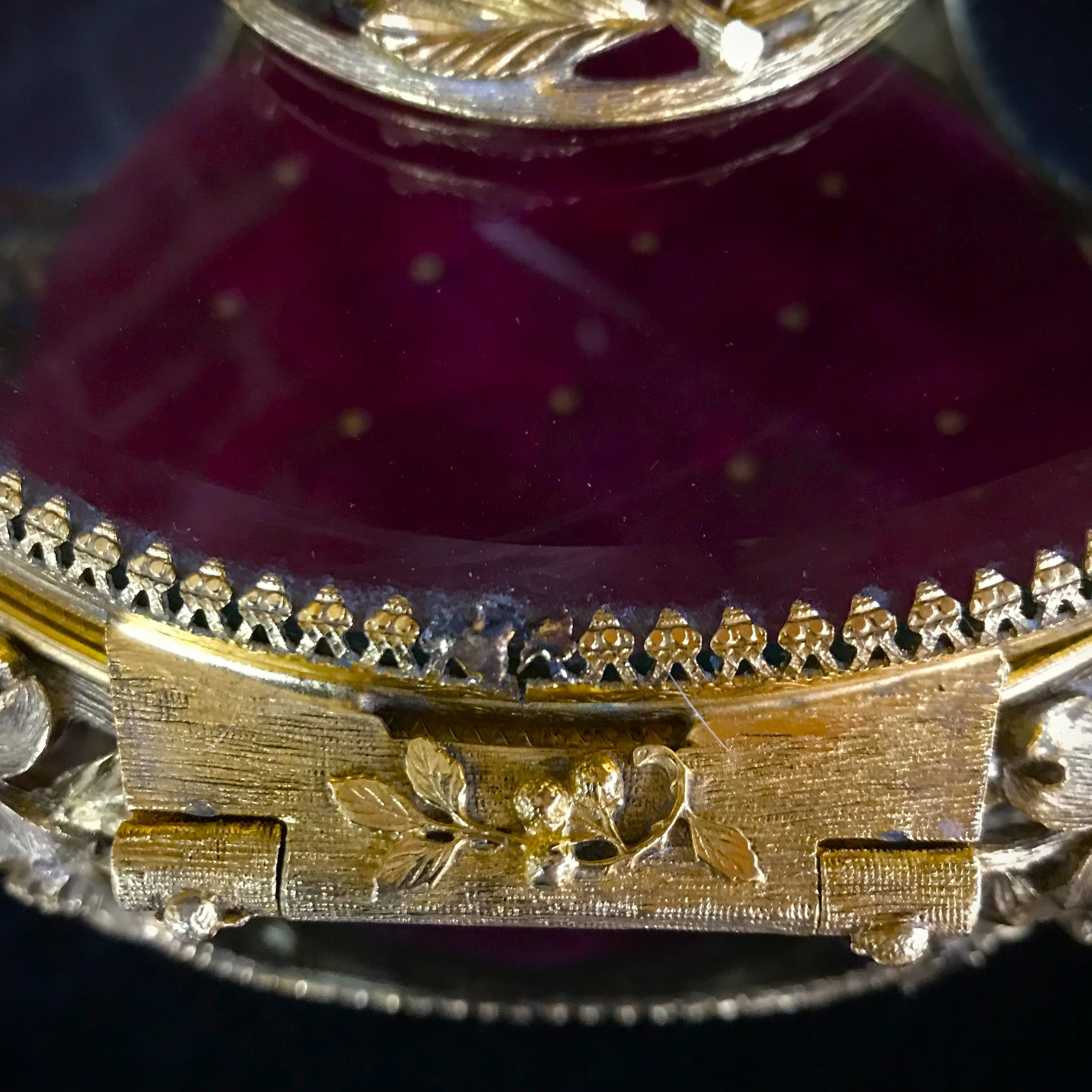 50s Large Vintage Matson Box Ornate Gold Gilt Ormolu By Matson - Image 7