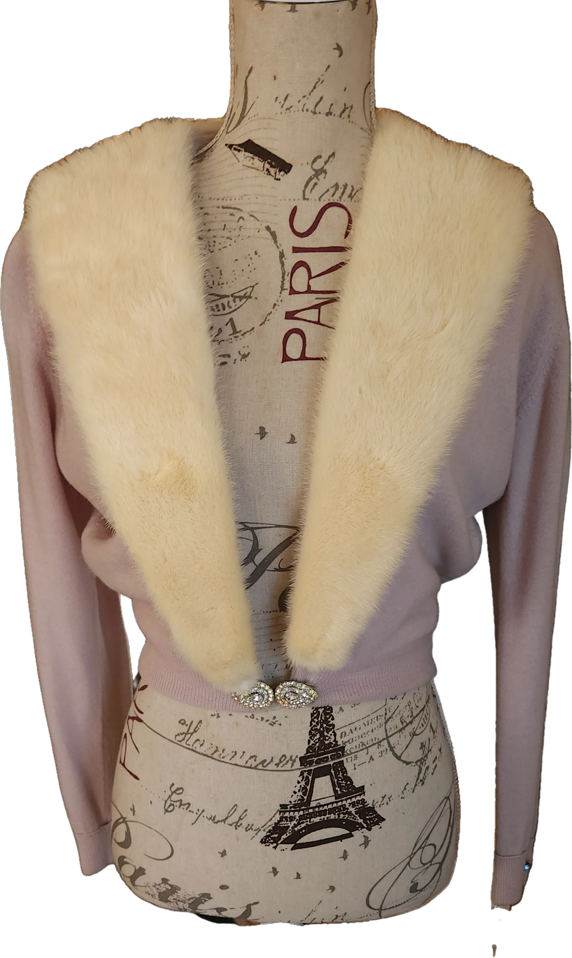50s Lavender Cashmere And Blonde Mink Cardigan Sweater