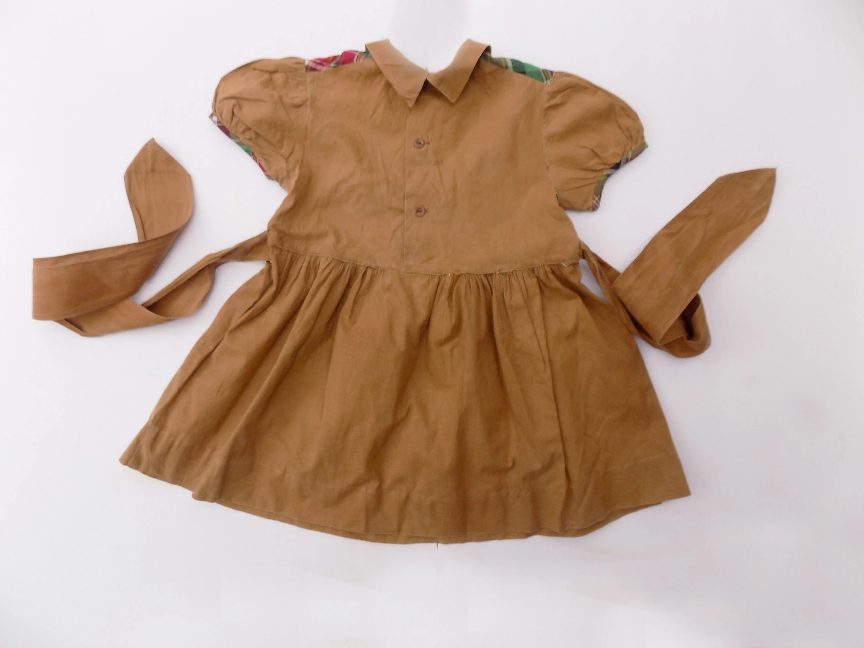 50s Little Girl Dress Cotton No Label Doll Dress Teddy Bear Dress Costume - Image 3
