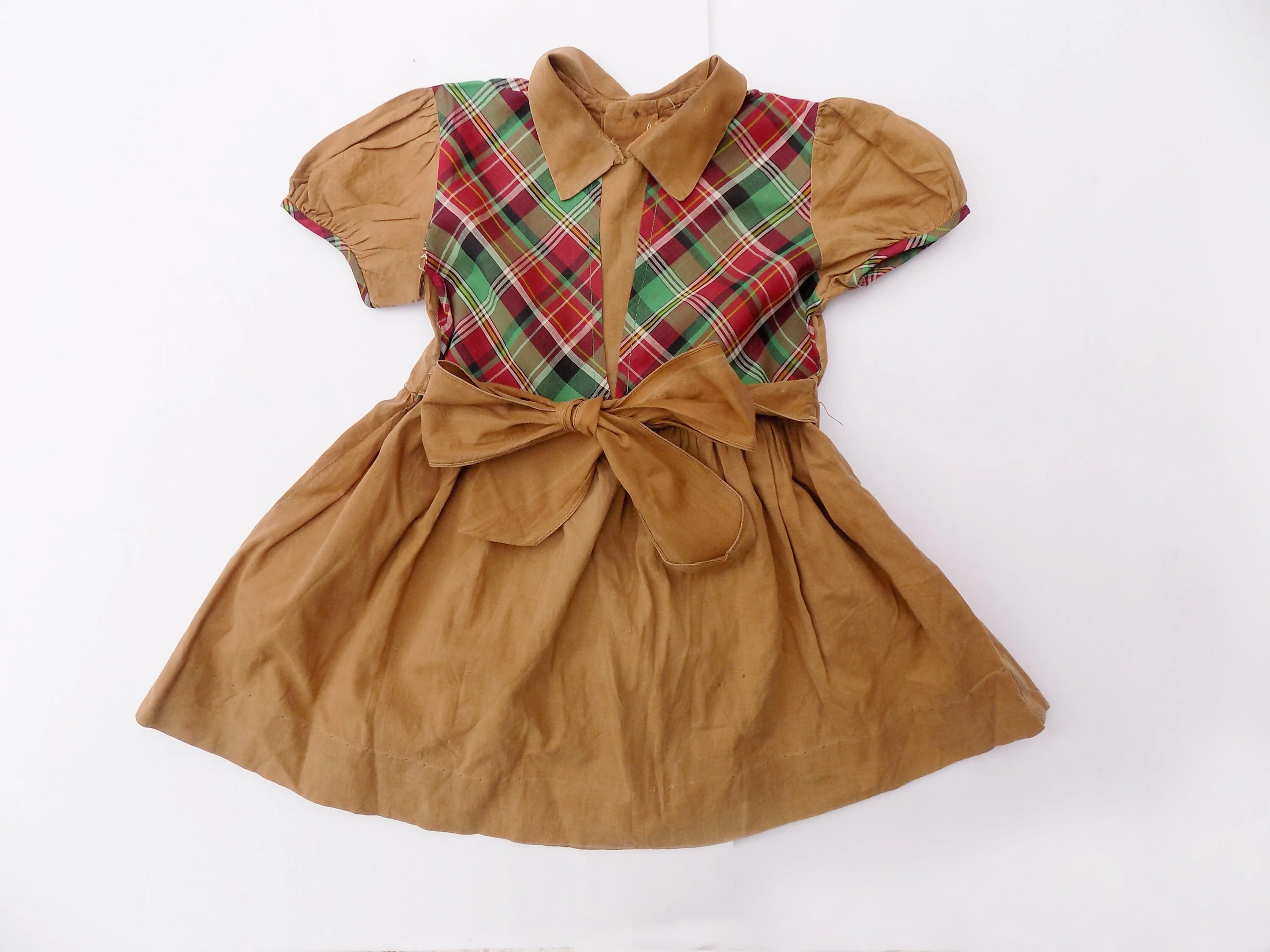 50s Little Girl Dress Cotton No Label Doll Dress Teddy Bear Dress Costume - Image 5