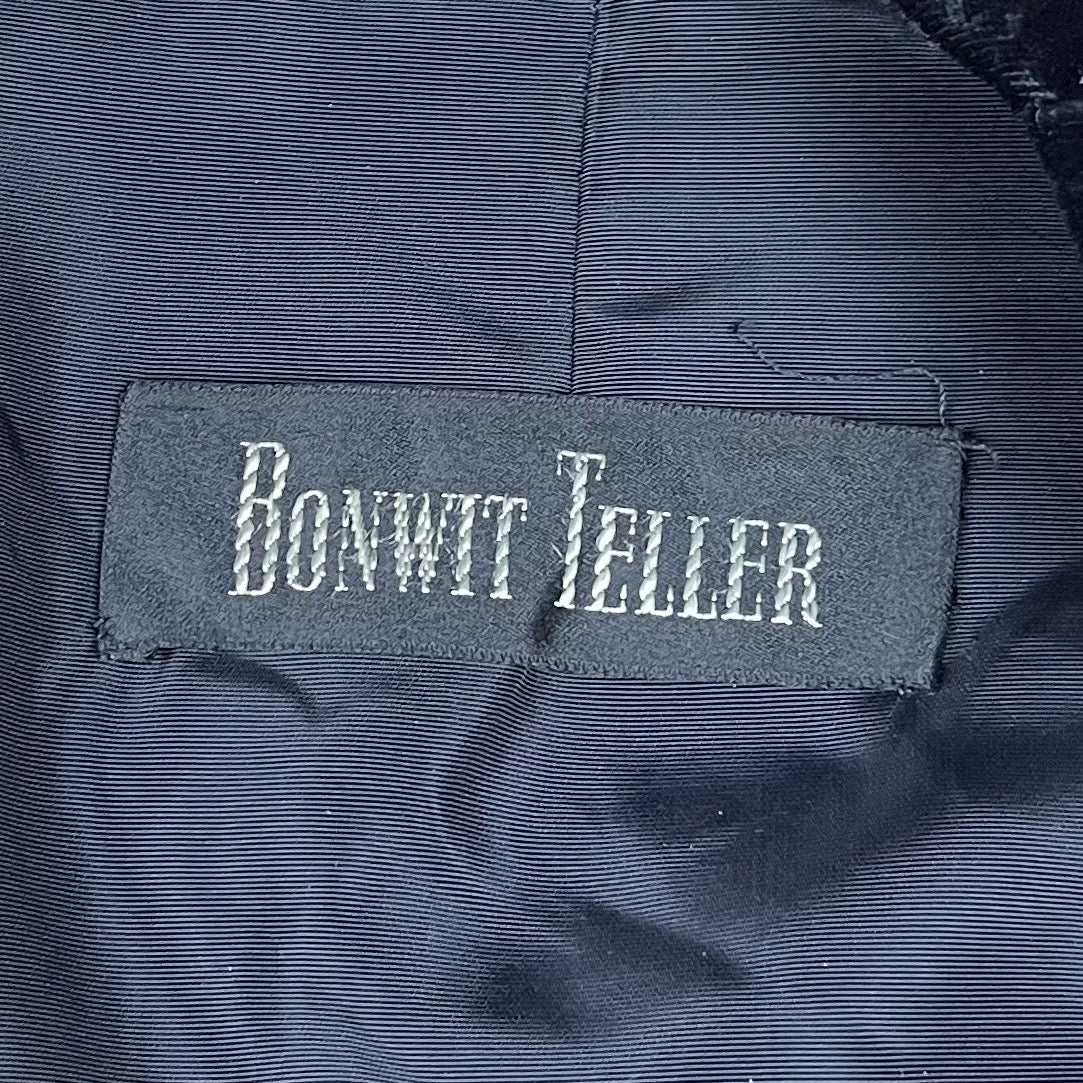 50s Long Sleeve Velvet Bodice Midi Dress By Bonwit Teller - Image 6