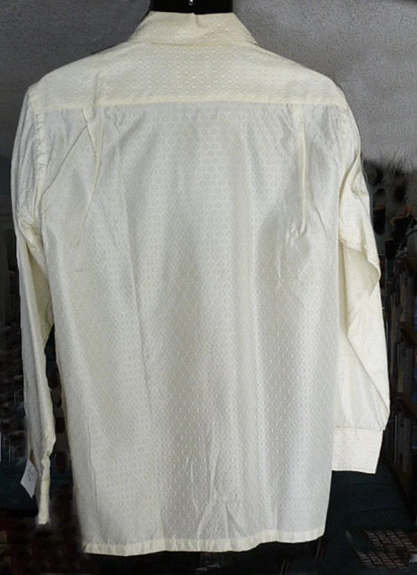 50s Man's Formal Dress Shirt Deadstock Formal Wedding Red Carpet White Hollywood - Image 5