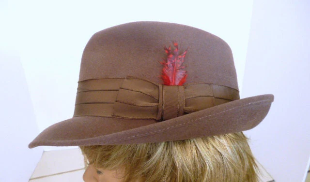 50s Man's Genuine Vintage Brown Fedora - Image 4