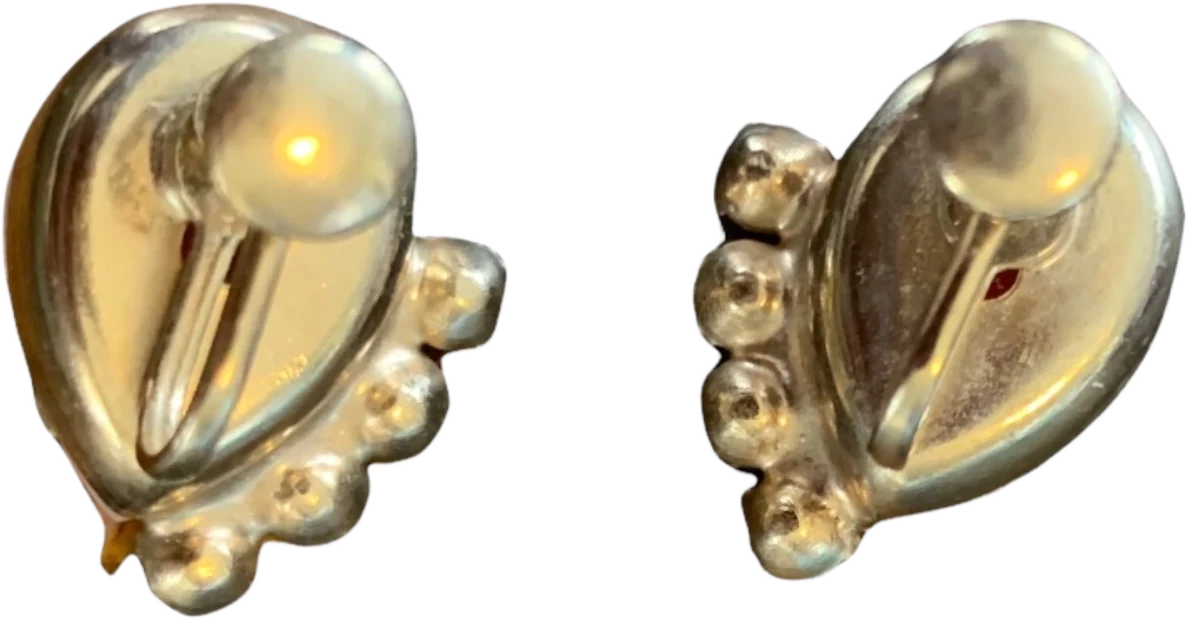 50s Mcm Moonglow Lucite Screw-back Teardrop Earrings - Image 2