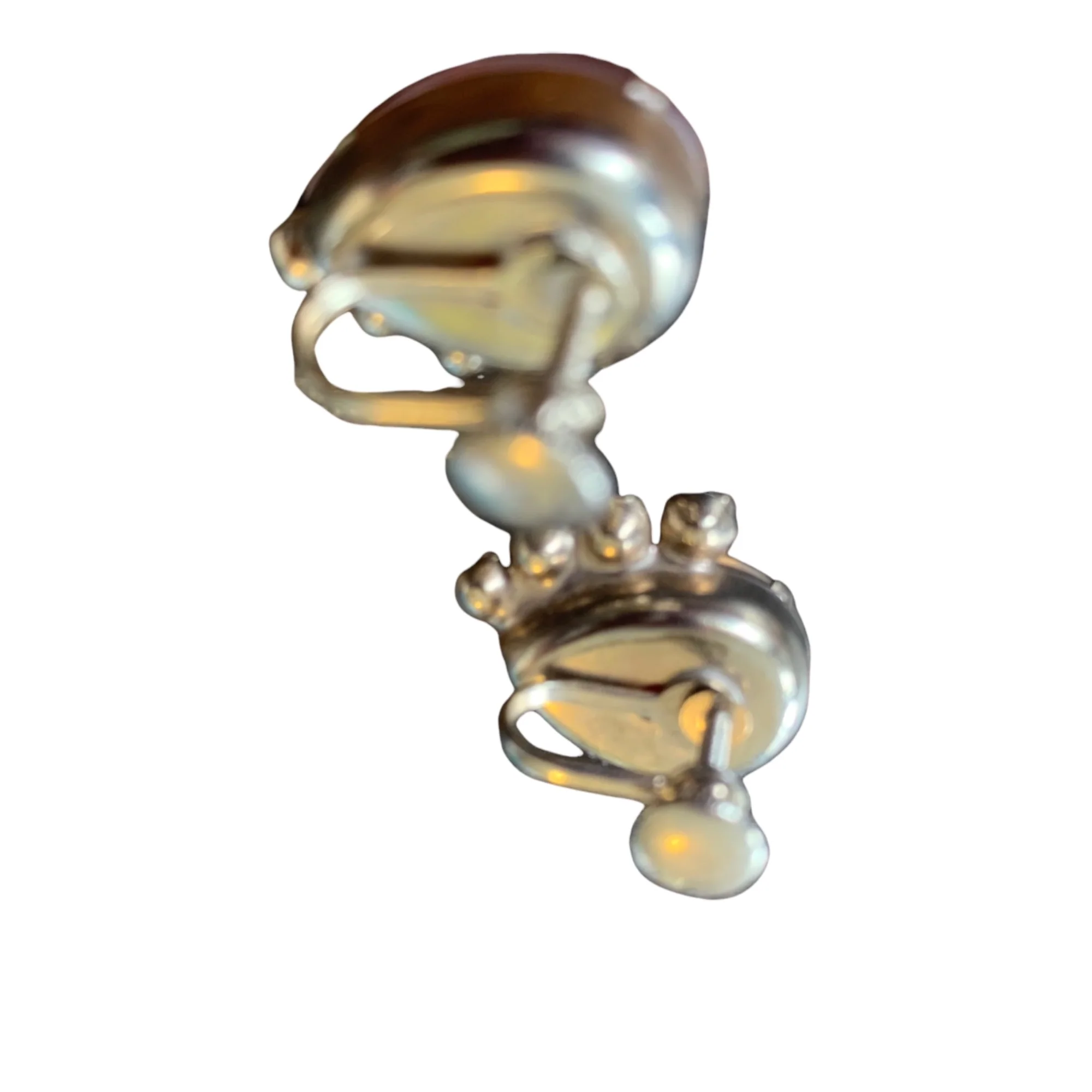 50s Mcm Moonglow Lucite Screw-back Teardrop Earrings - Image 3