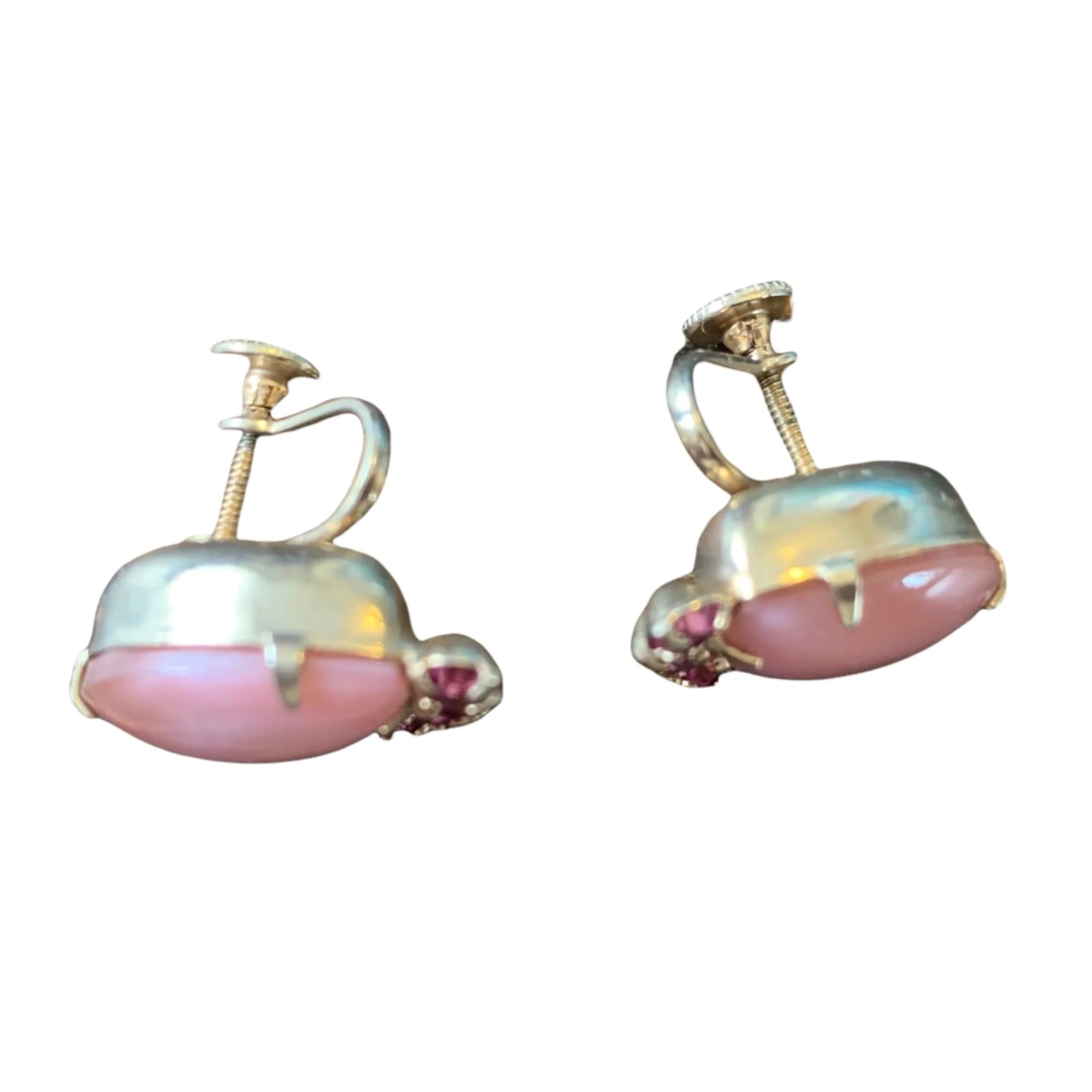 50s Mcm Moonglow Lucite Screw-back Teardrop Earrings - Image 8