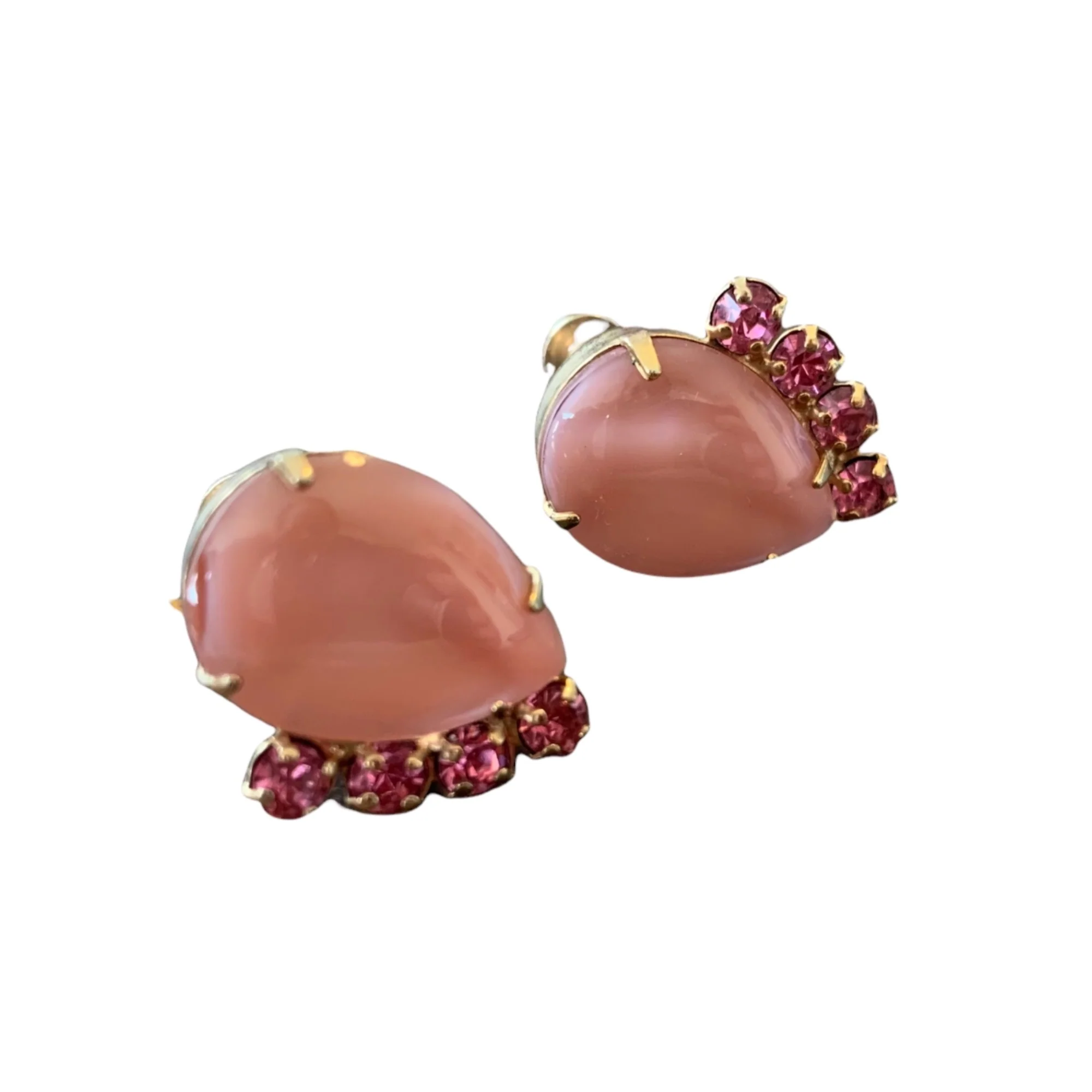50s Mcm Moonglow Lucite Screw-back Teardrop Earrings - Image 9