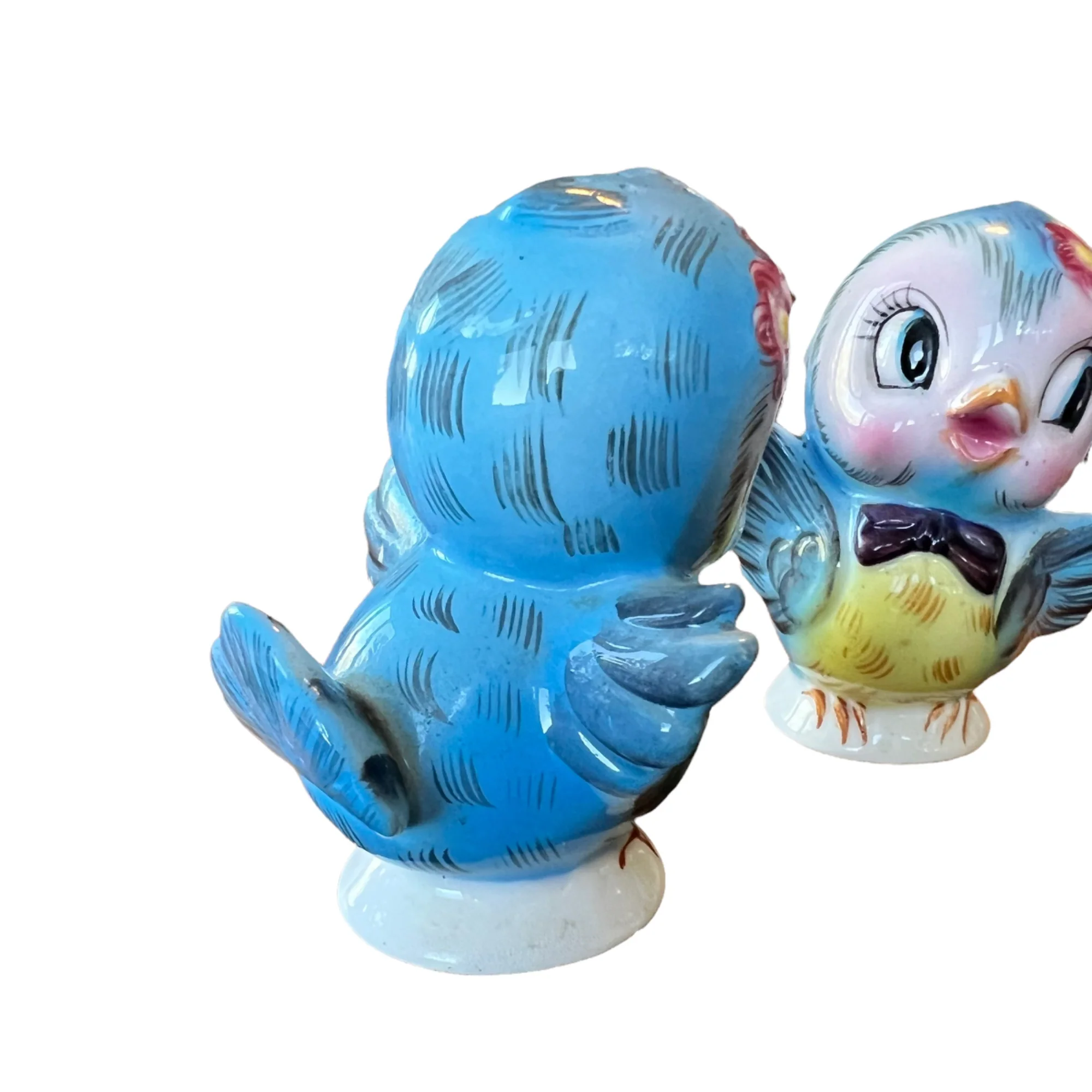 50s Mcm Mr And Mrs. Bluebird Ceramic Shakers Japan By Lefton - Image 12