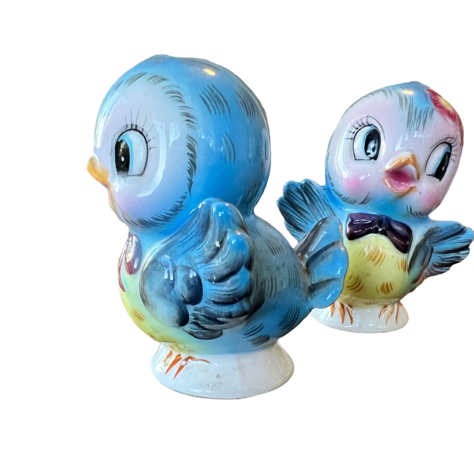 50s Mcm Mr And Mrs. Bluebird Ceramic Shakers Japan By Lefton - Image 15