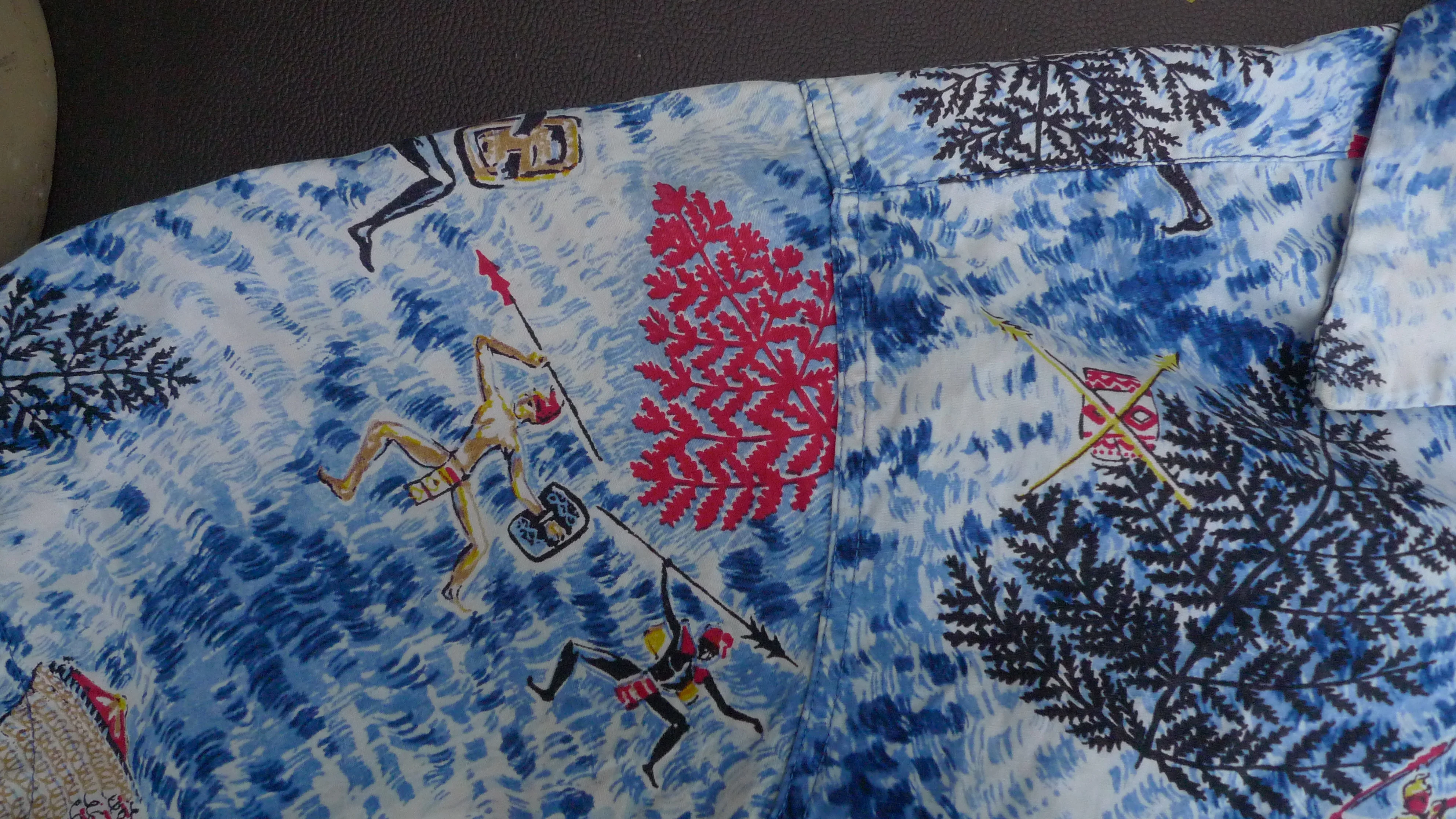 50s Mens 50 * Amazing Iolani Broadcloth Tropical Shirt by Iolani - Image 8