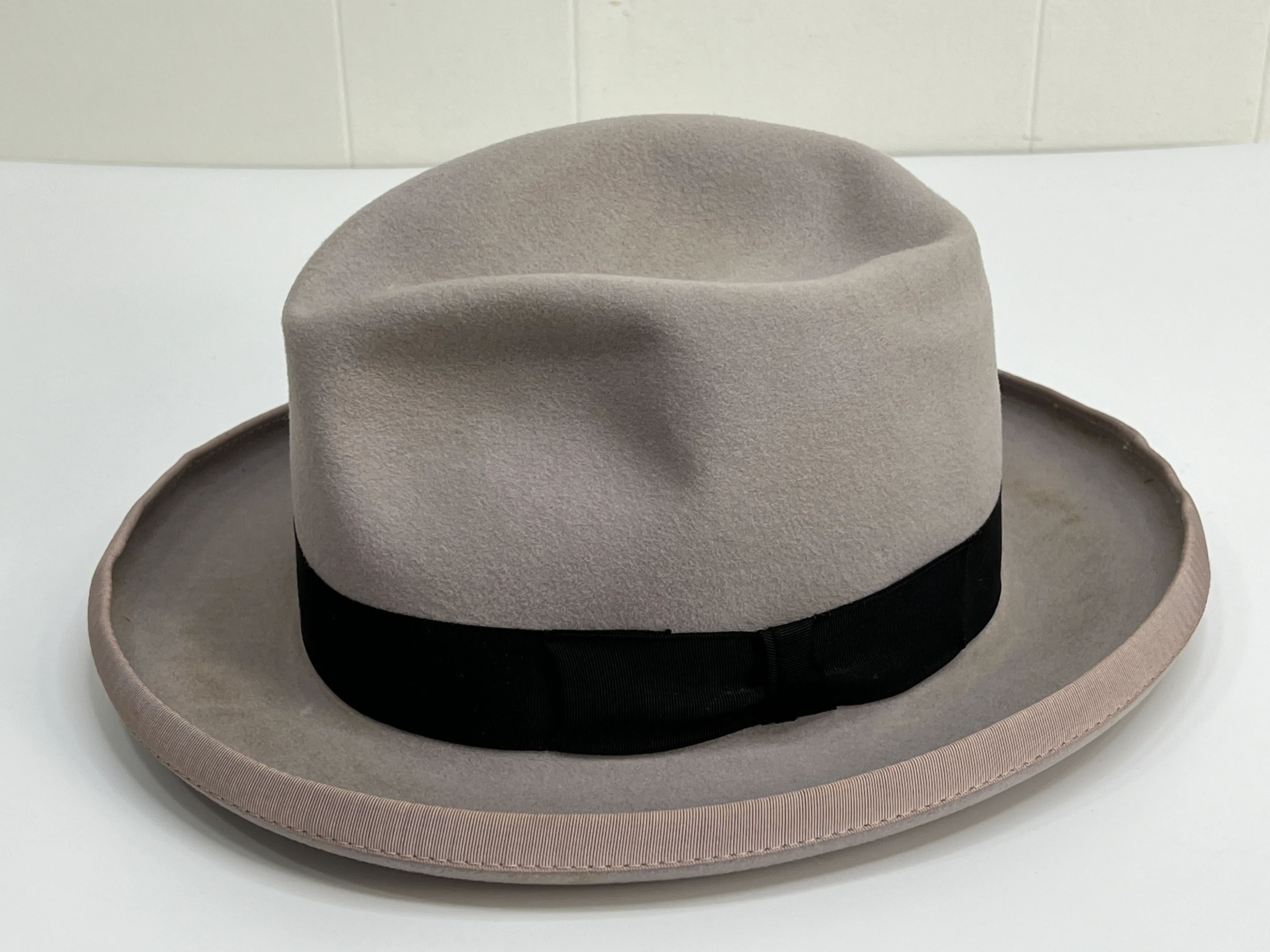 50s Men's Hat 100% Wool Gray Black Band Size 6 1/8 By Merrimac - Image 11