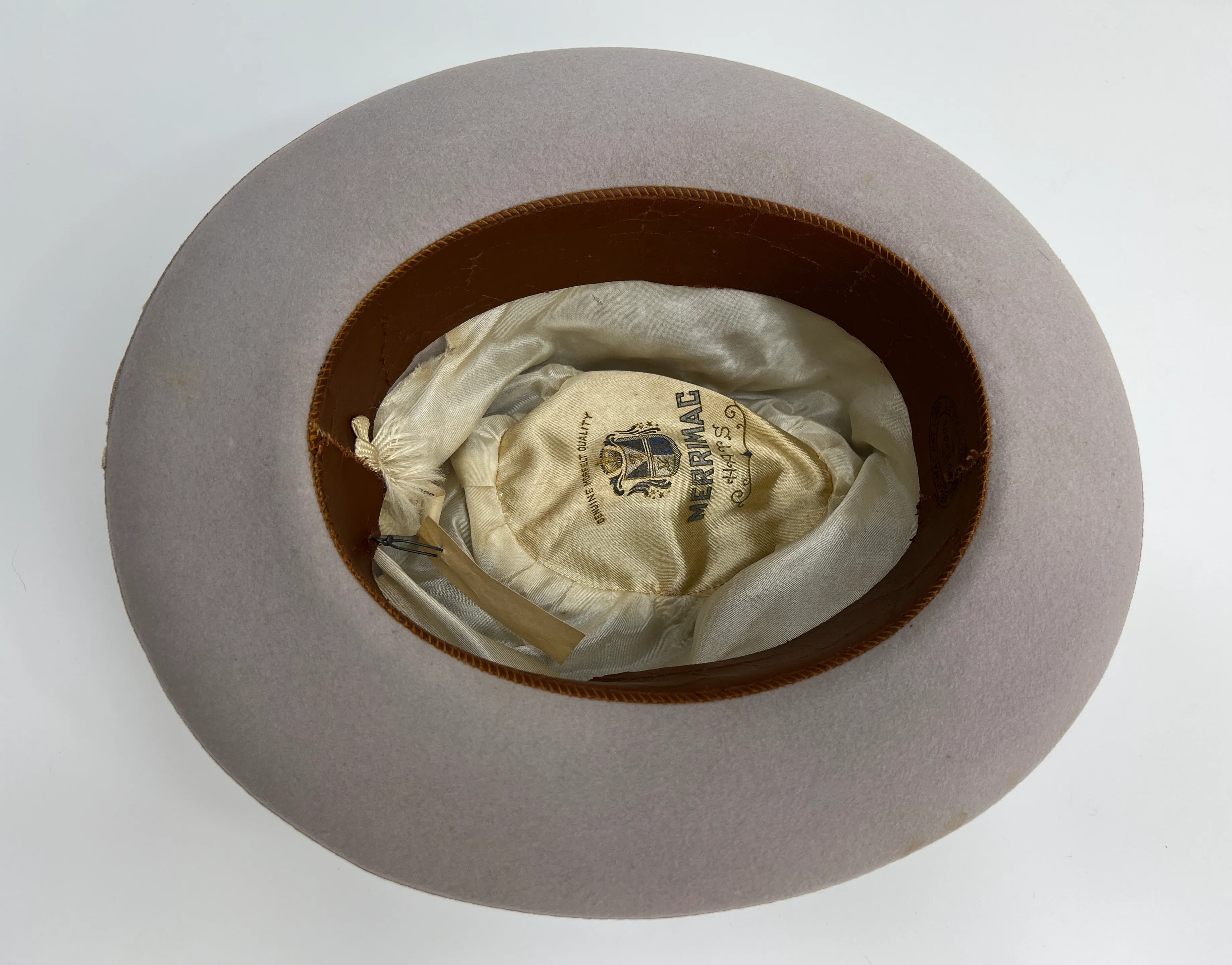 50s Men's Hat 100% Wool Gray Black Band Size 6 1/8 By Merrimac - Image 7