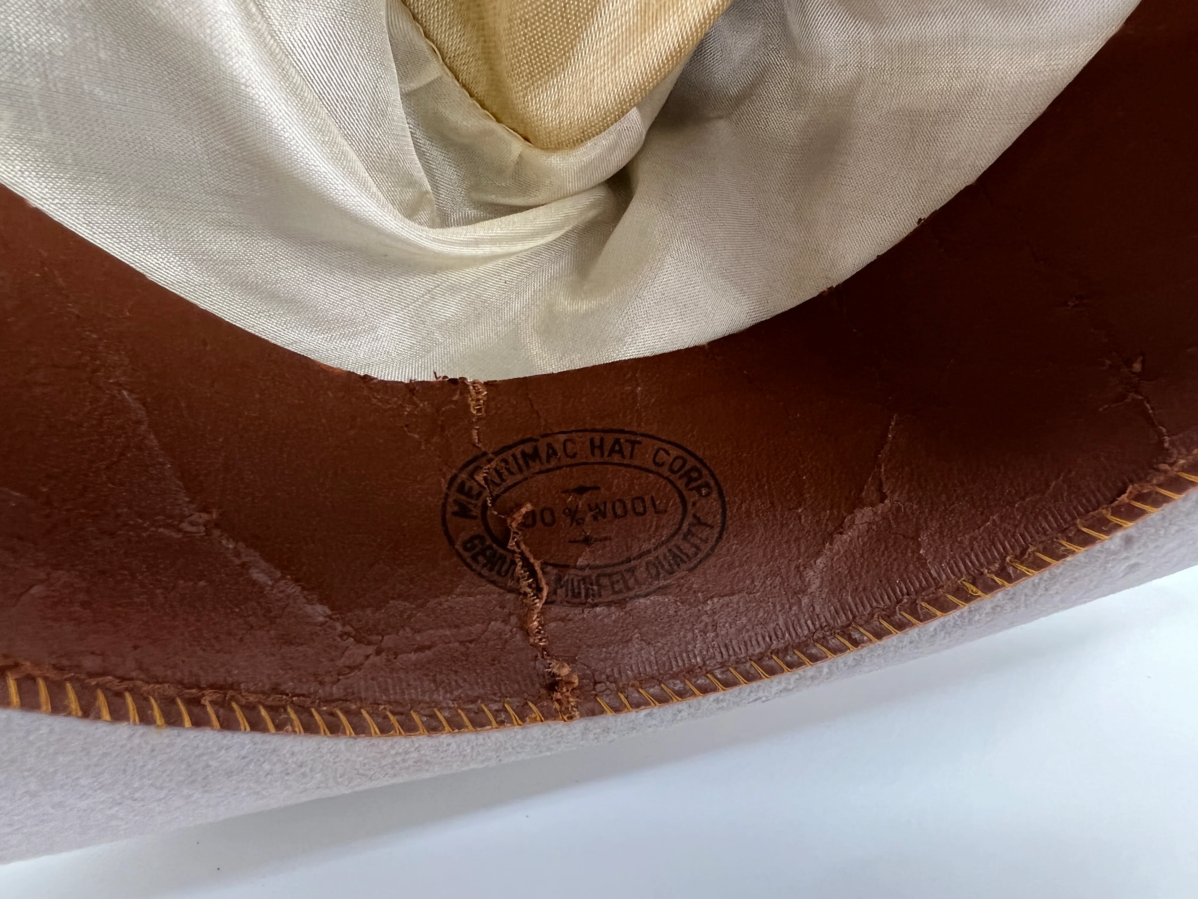 50s Men's Hat 100% Wool Gray Black Band Size 6 1/8 By Merrimac - Image 9