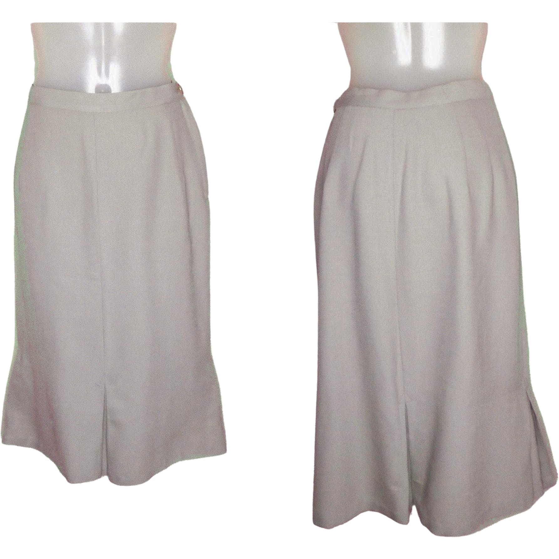 50s Mermaid Pleat Pencil Skirt Lightweight Wool By Kasmit - Image 2