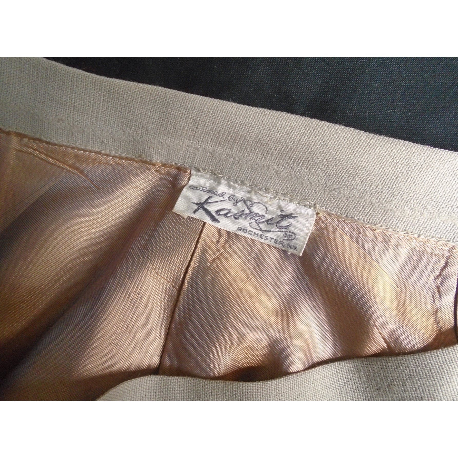 50s Mermaid Pleat Pencil Skirt Lightweight Wool By Kasmit - Image 7
