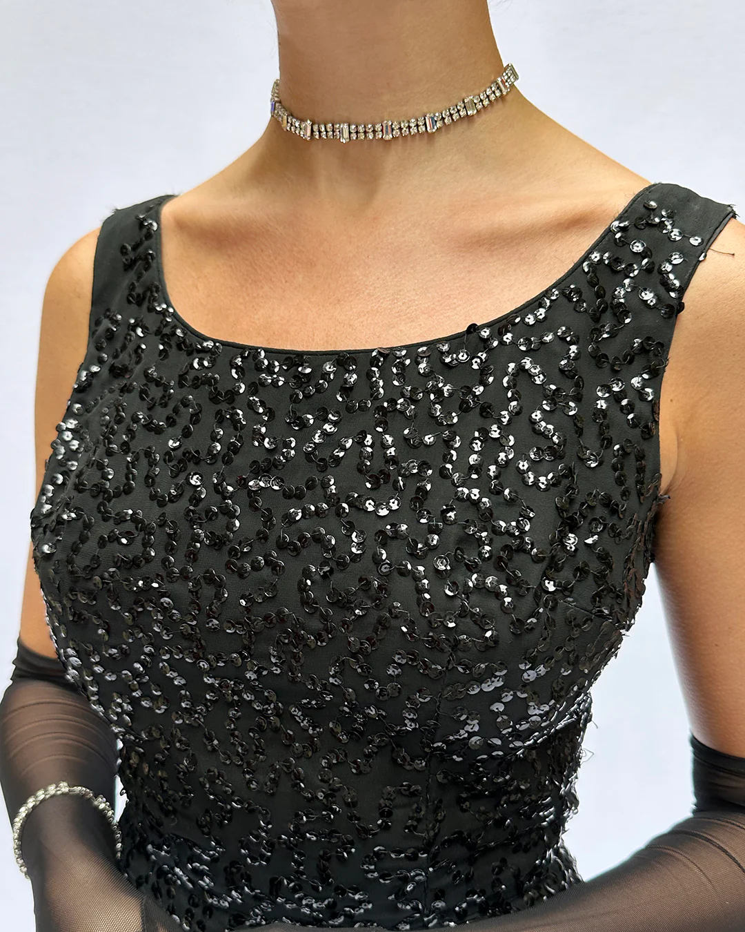 50s Midcentury Emerald-cut Diamanté Choker Necklace By Kramer - Image 5