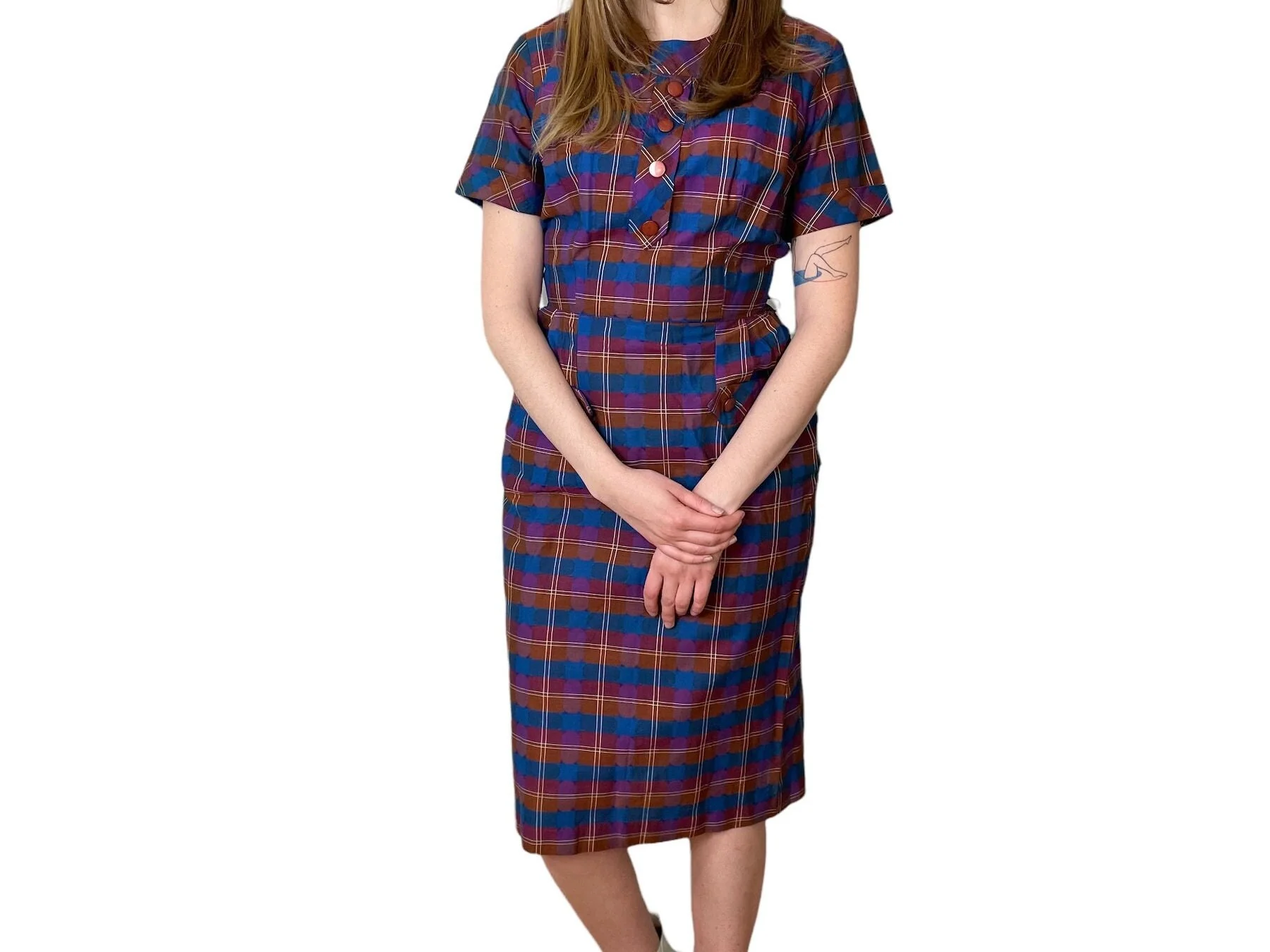 50s Midi Day Dress Dead Stock, Nos by Patti Greene Frock - Image 3