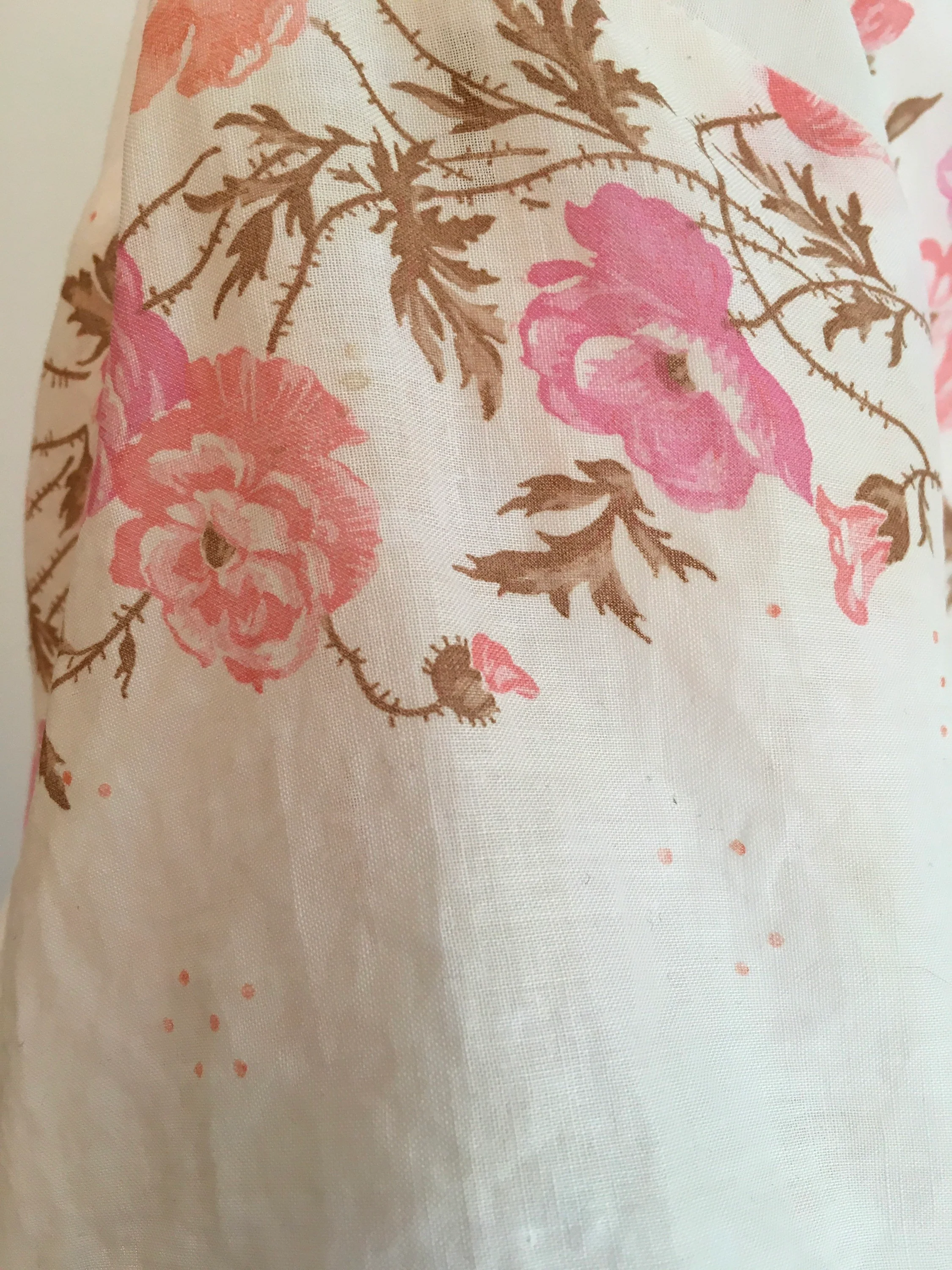 50's Modern Classic Floral Rose, Voile Cotton Button Down Shirtwaist Dress by Modern Classic - Image 6
