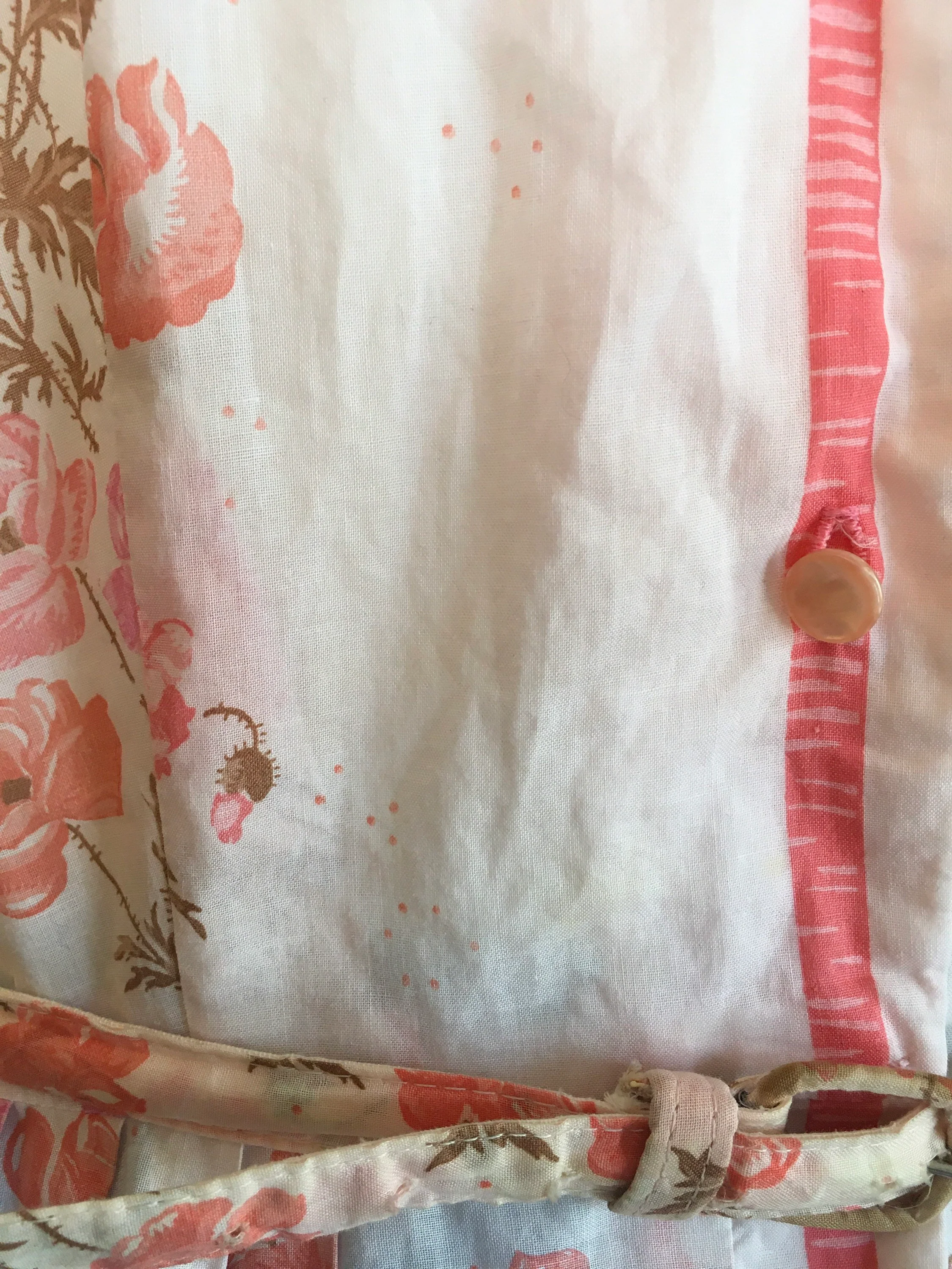 50's Modern Classic Floral Rose, Voile Cotton Button Down Shirtwaist Dress by Modern Classic - Image 7