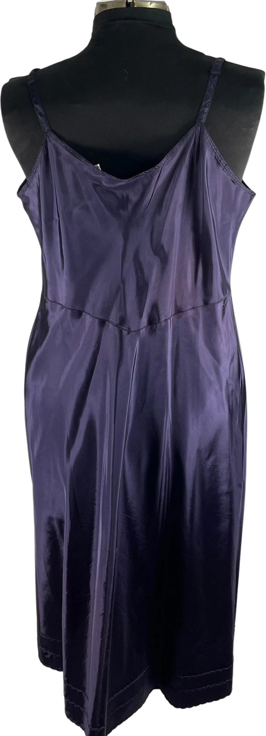 50s Navy Blue Taffeta Maxi Slip By Snip-It - Image 2