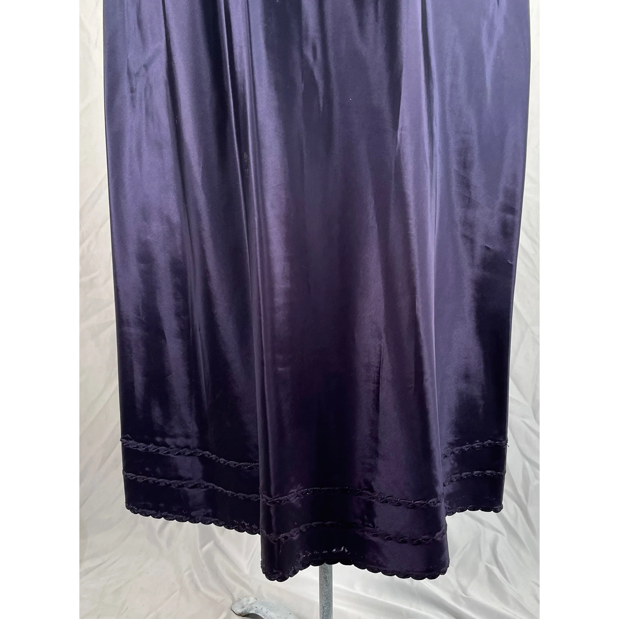 50s Navy Blue Taffeta Maxi Slip By Snip-It - Image 4