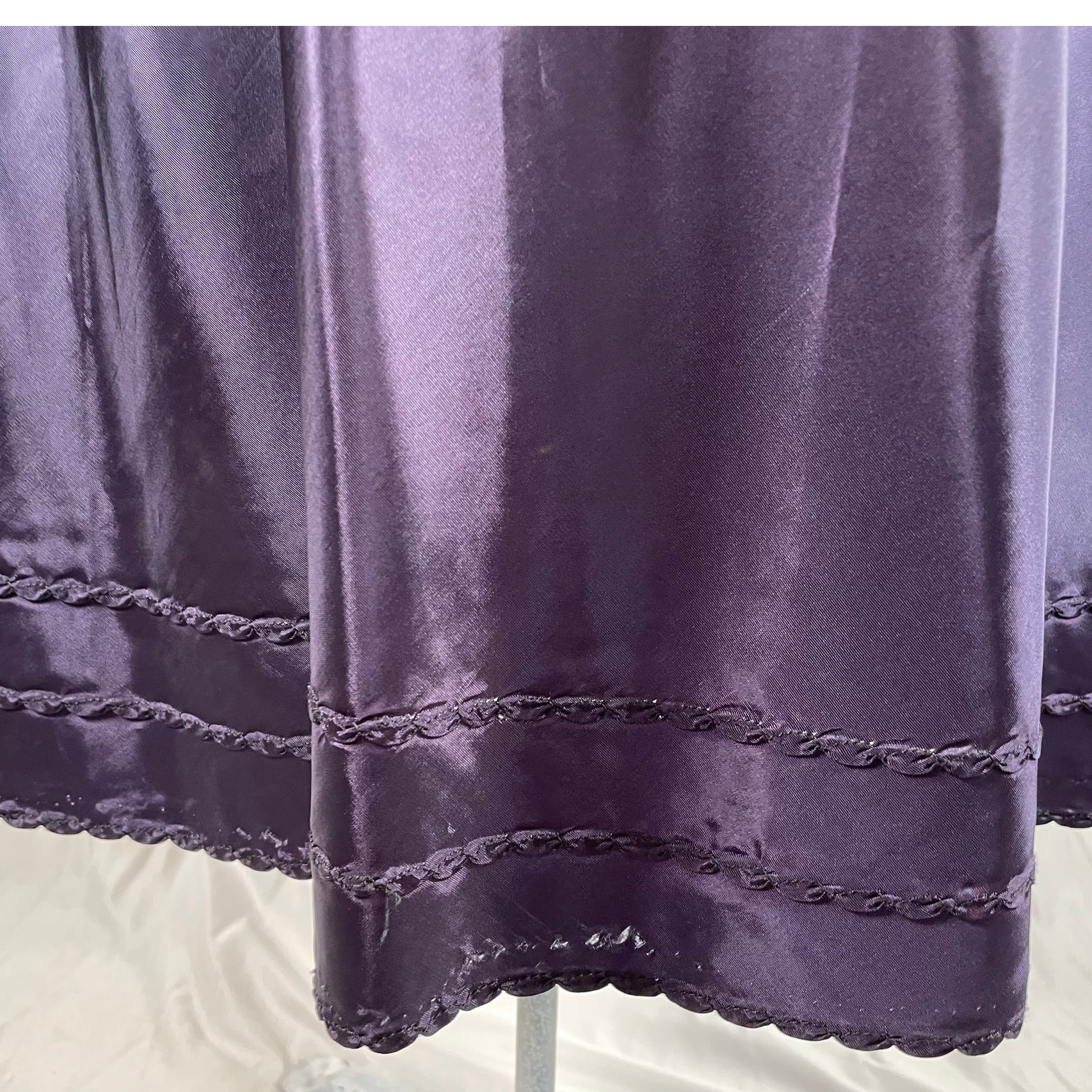 50s Navy Blue Taffeta Maxi Slip By Snip-It - Image 5