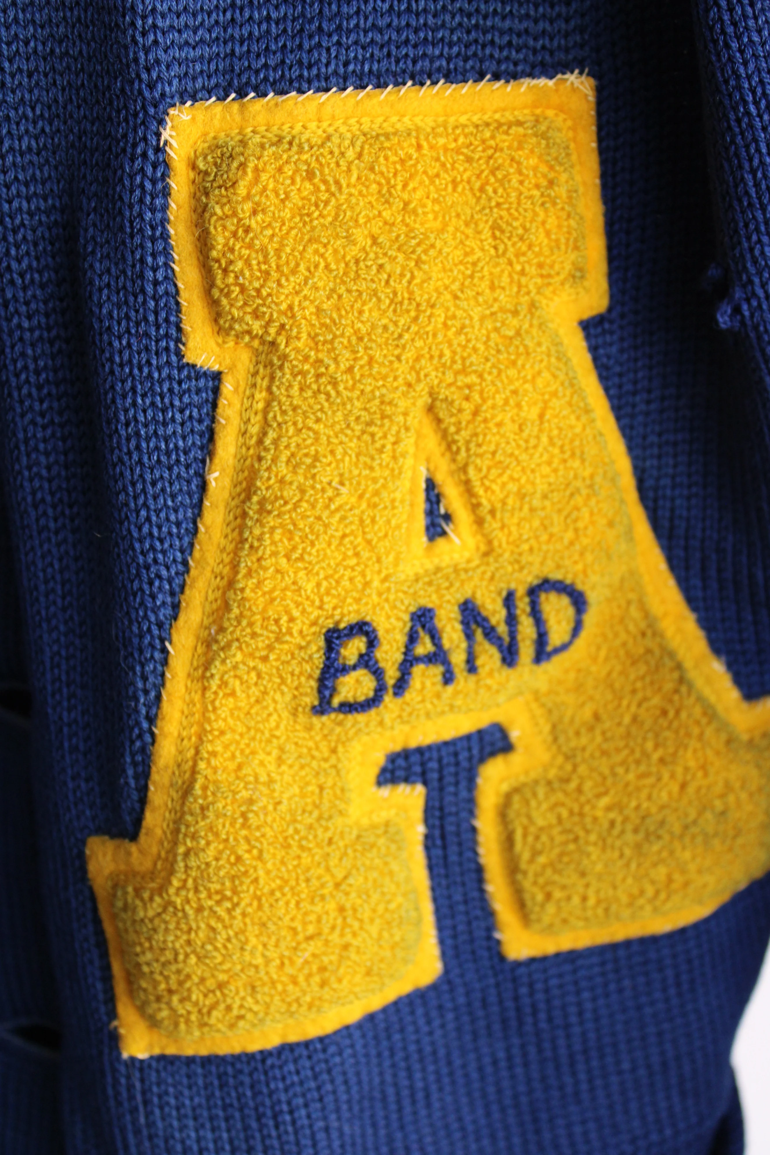 50s Navy Blue Wool Lettermans Sweater By Jones Knitting Mill - Image 11