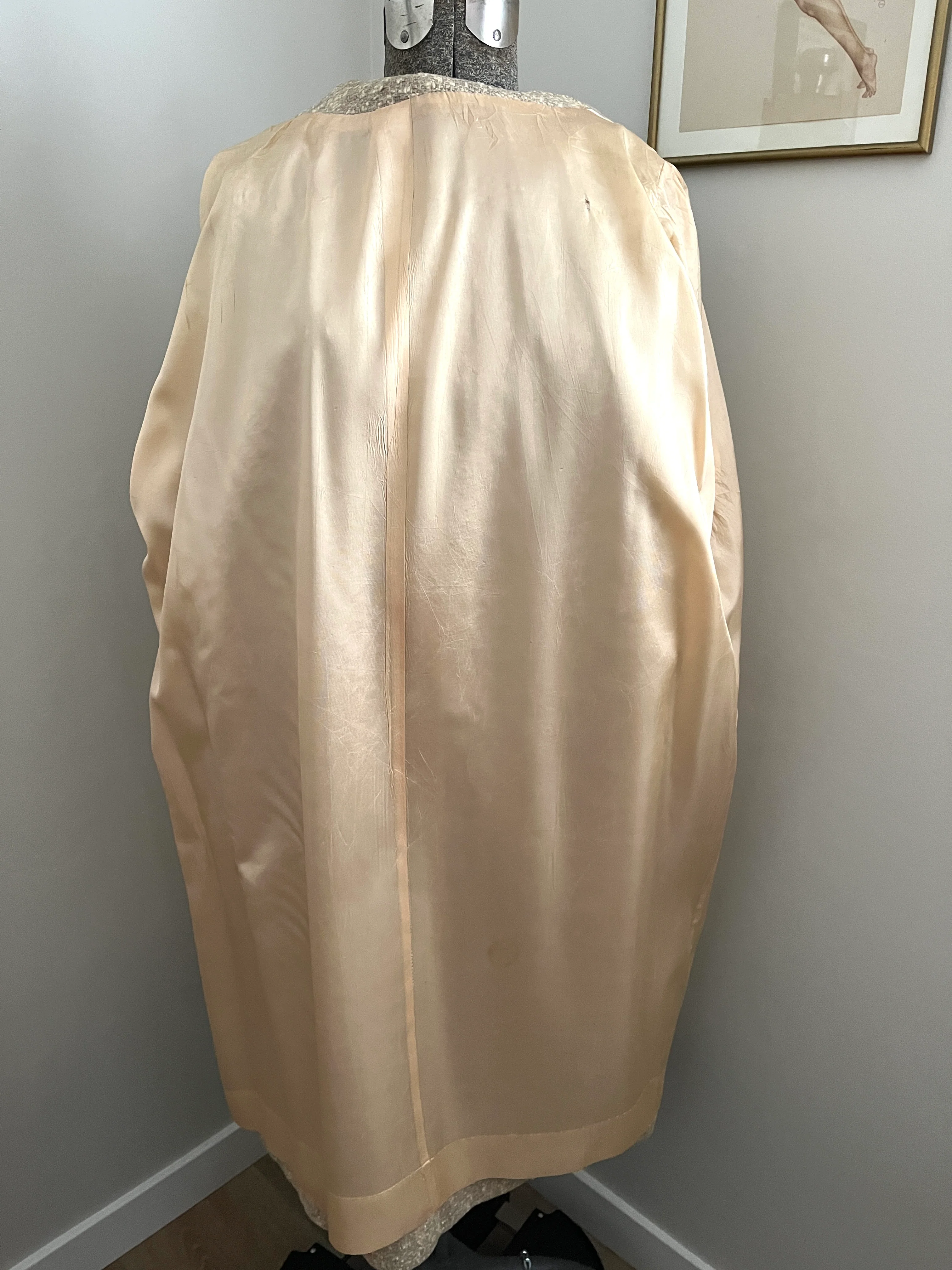 50s Oatmeal Wool Swing Coat With Pockets Arrow Detail By Jane Hunter - Image 12