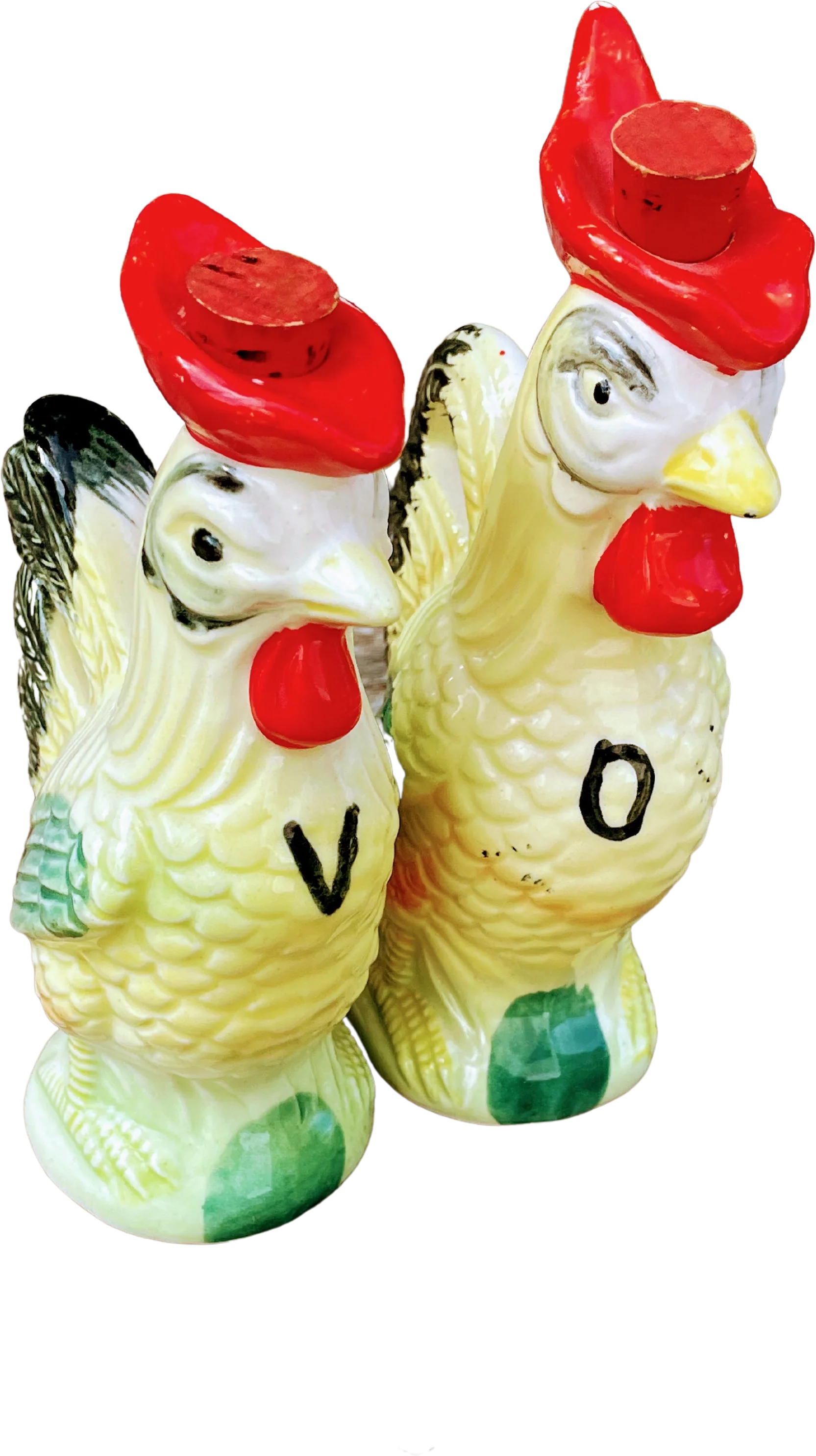 50s Oil And Vinegar Bottles Chicken Rooster Farmhouse - Image 2