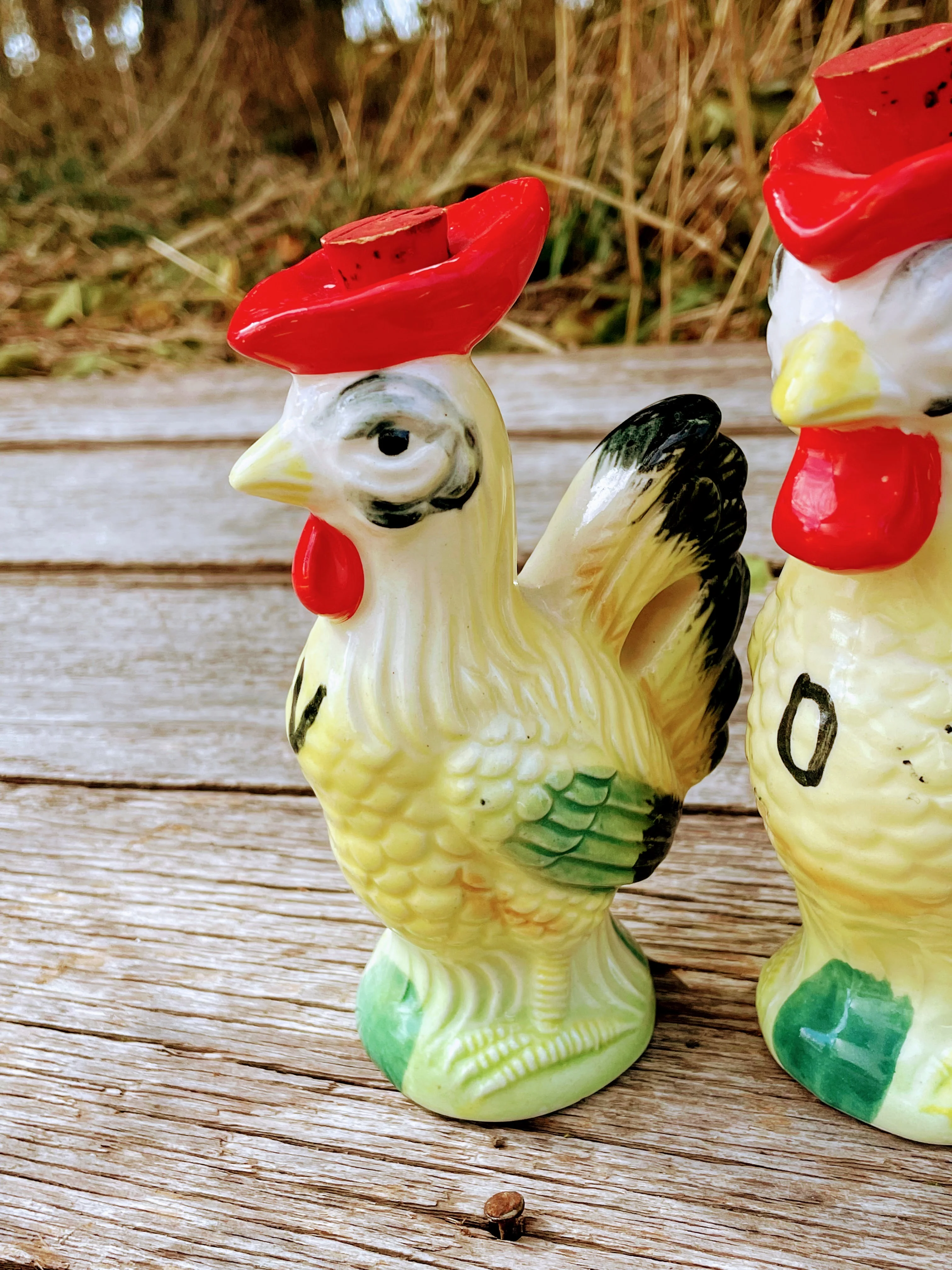 50s Oil And Vinegar Bottles Chicken Rooster Farmhouse - Image 4