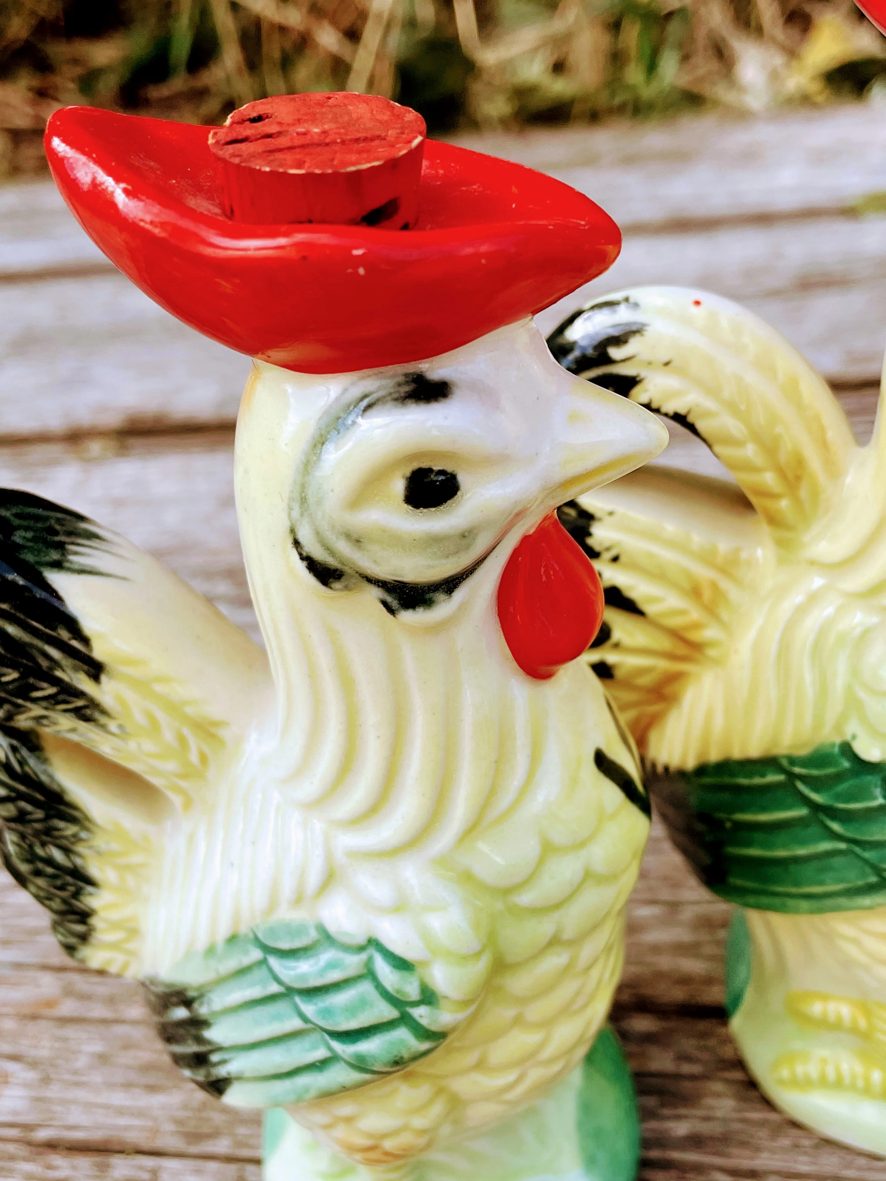 50s Oil And Vinegar Bottles Chicken Rooster Farmhouse - Image 6