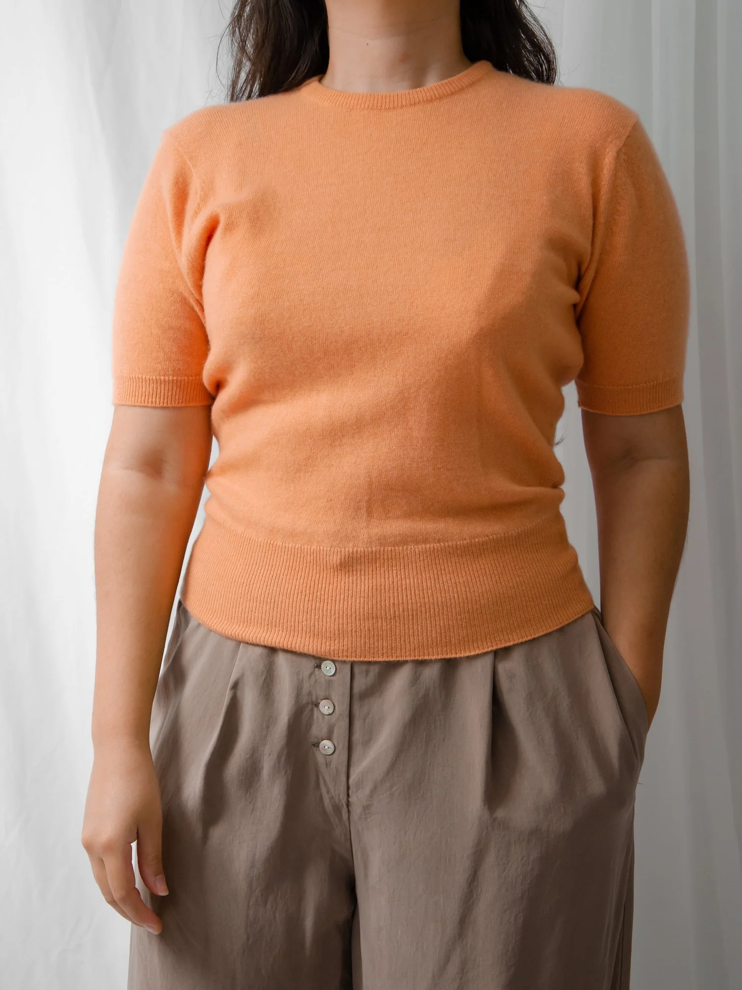 50s Orange Pringle Of Scotland Cashmere Sweater - Image 3