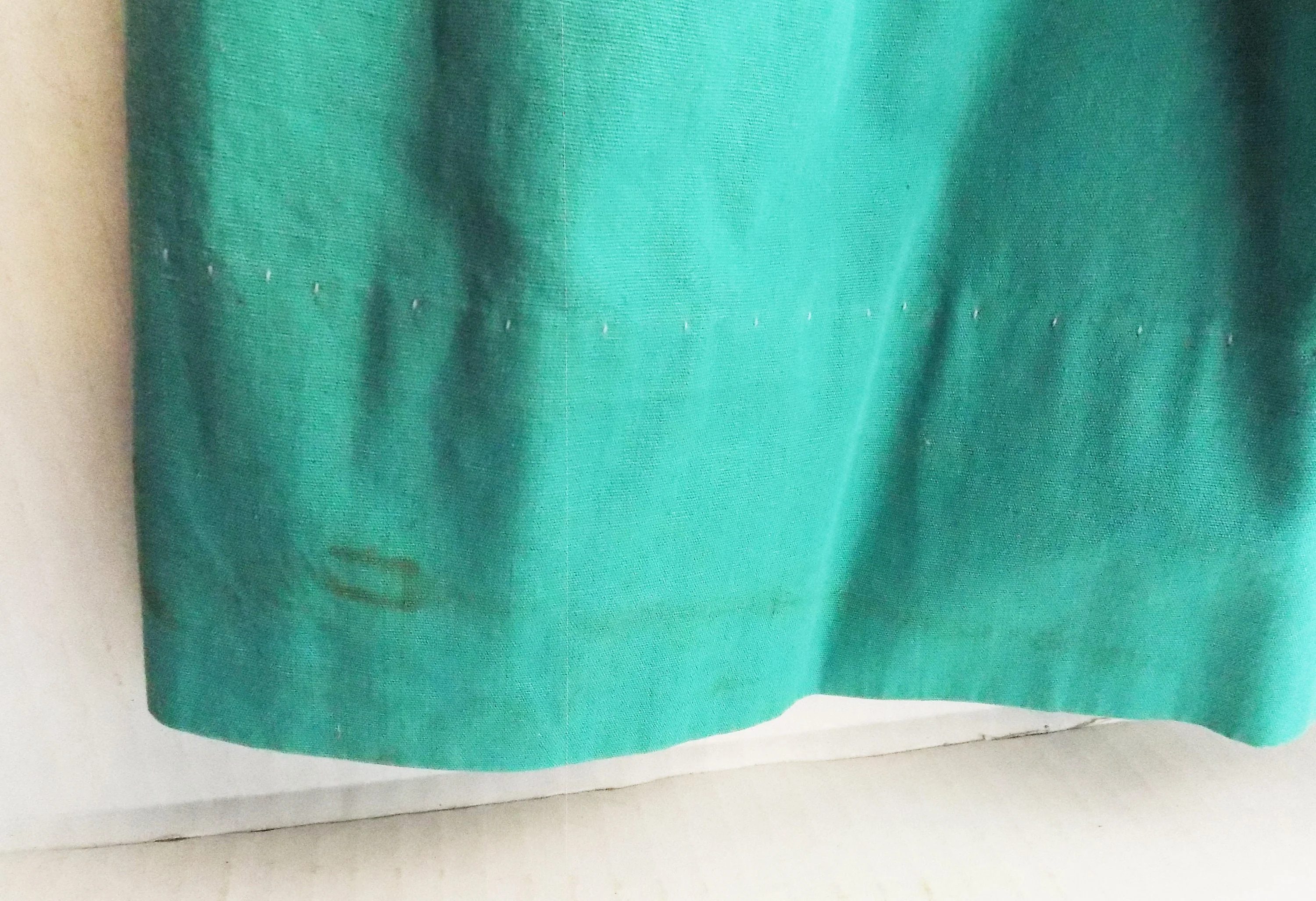 50s Original Turquoise and White with Red Accent Cotton Dress for Little Girl Atomic Lucy Doll - Image 7