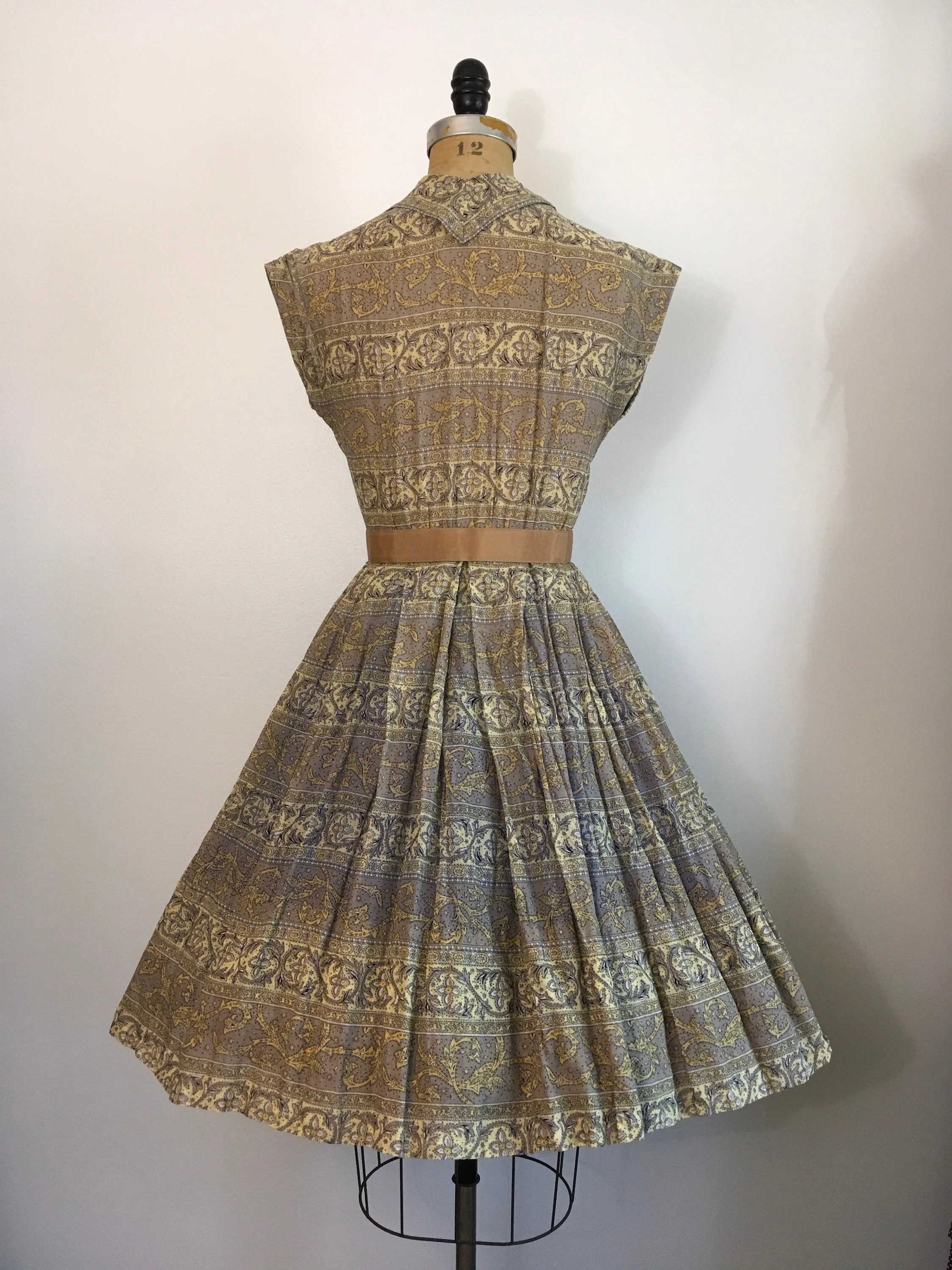 50's Paisley Button Down Shirt Dress by R&K - Image 2