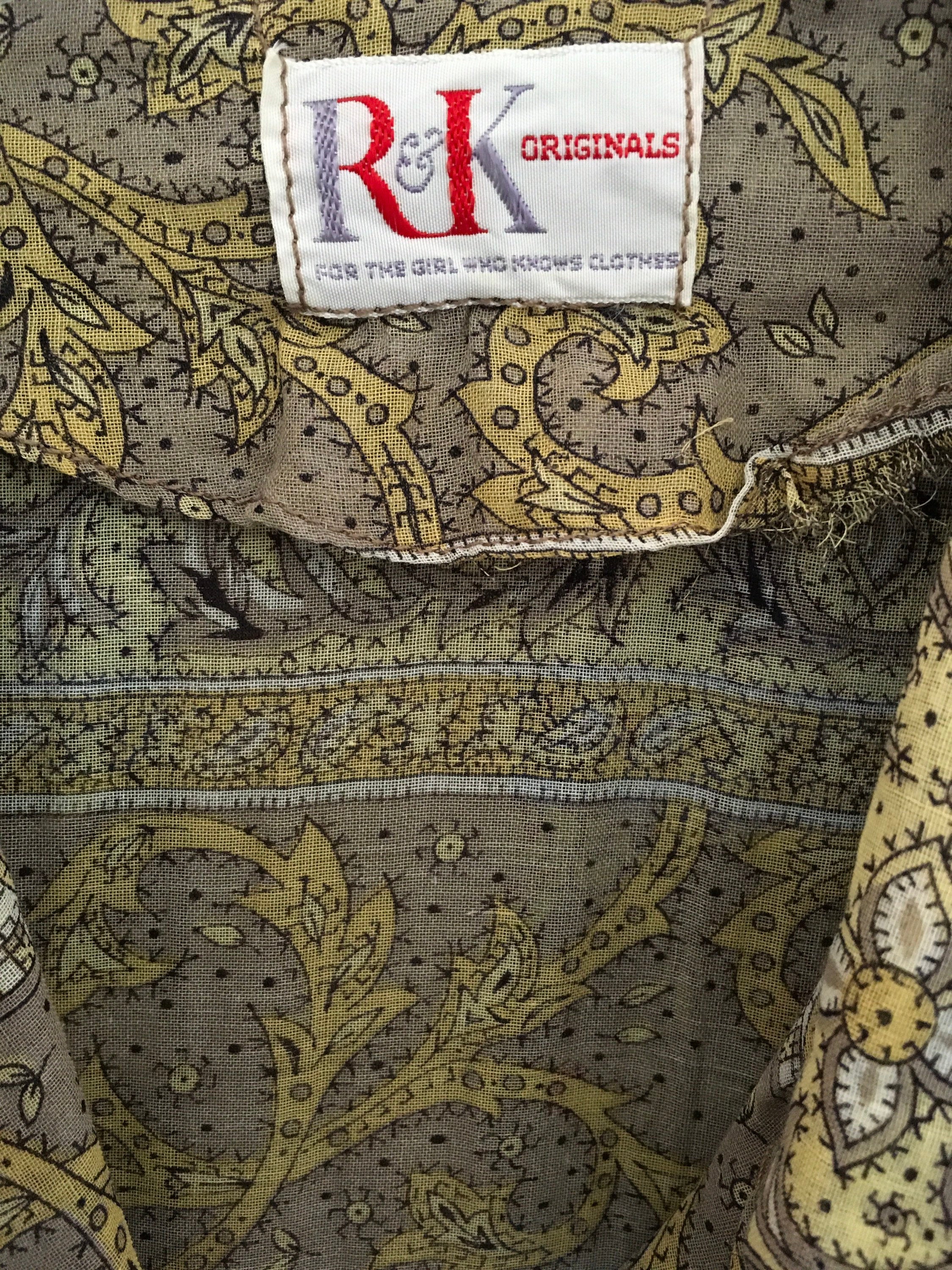 50's Paisley Button Down Shirt Dress by R&K - Image 6